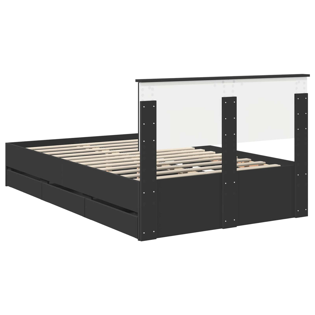 Bed Frame with Drawer Black 120 x 190 cm Engineer Wood