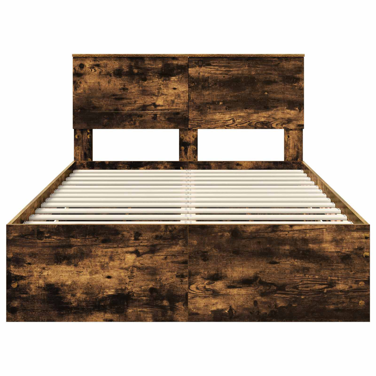 Bed Frame with Drawer Smoked Oak 120 x 190 cm Engineer Wood