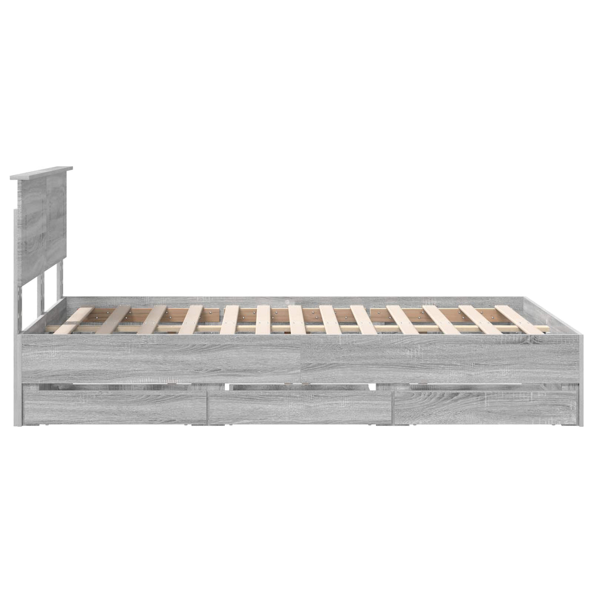 Bed Frame with Drawer Grey Sonoma 120 x 190 cm Engineer Wood
