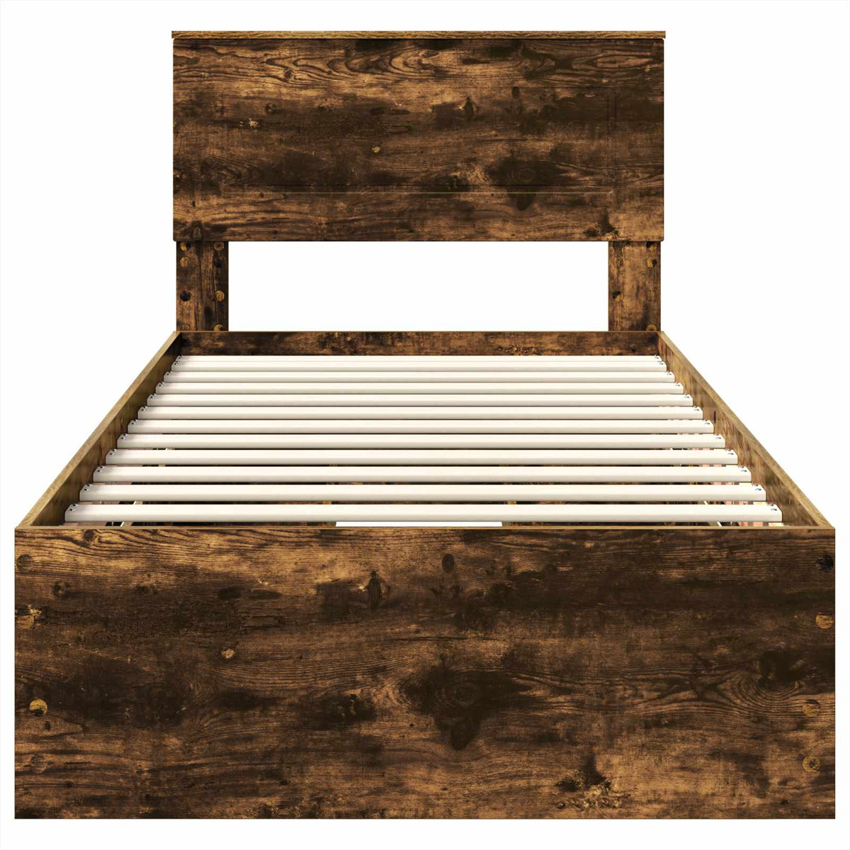 Bed Frame with Drawer Smoked Oak 100 x 200 cm Engineer Wood