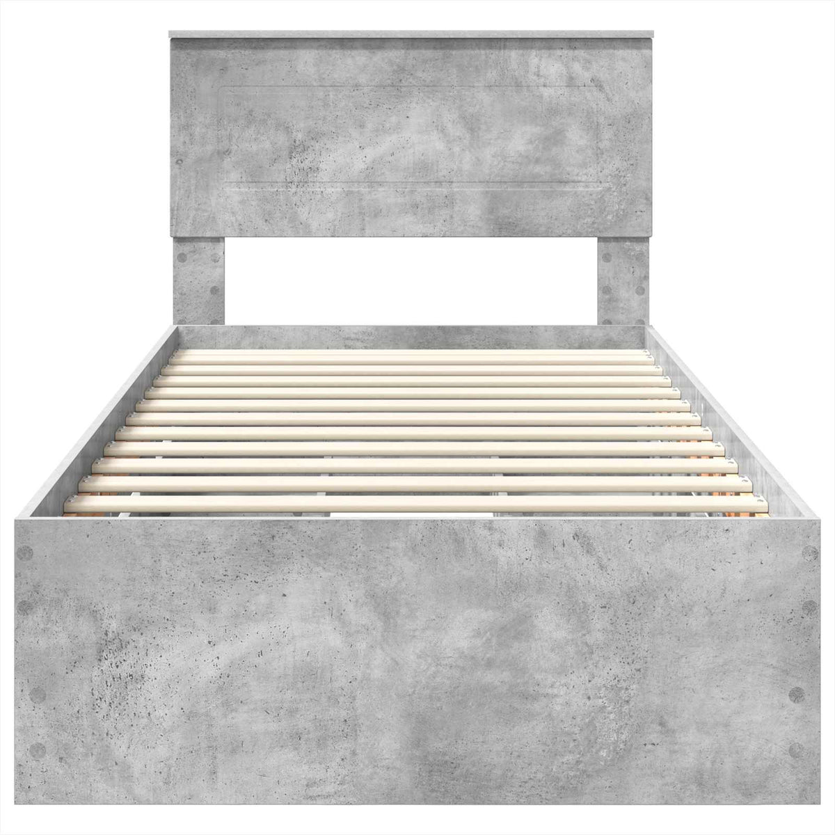 Bed Frame with Drawer Concrete Grey 75 x 190 cm Engineer Wood