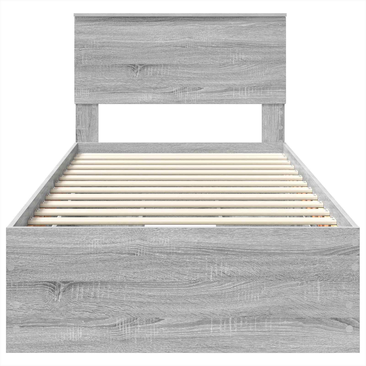 Bed Frame with Drawer Grey Sonoma 75 x 190 cm Engineer Wood