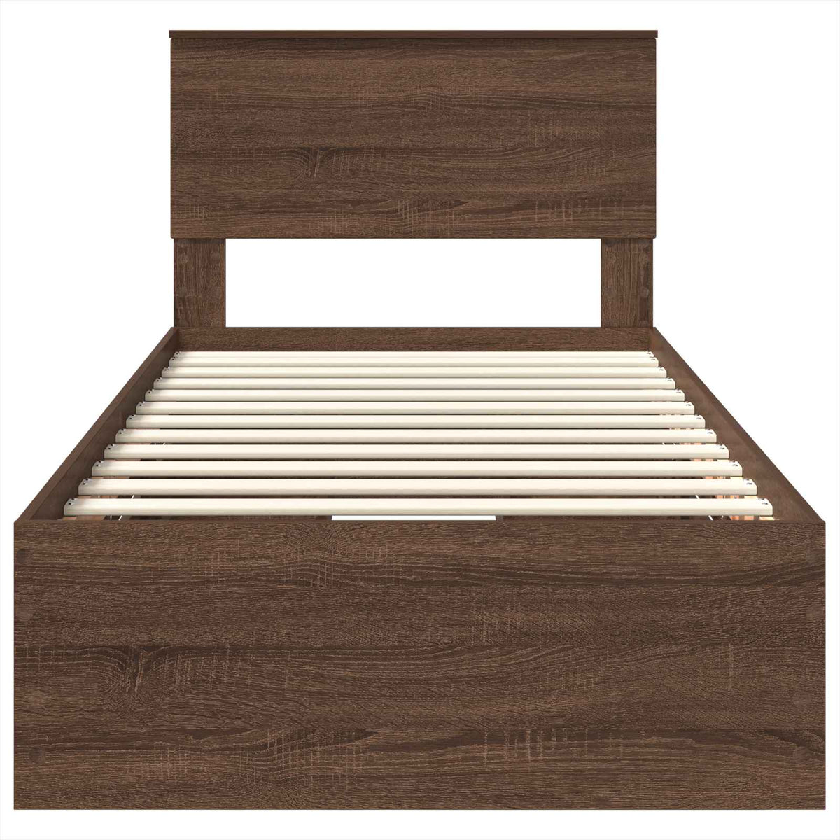 Bed Frame with Drawer Brown Oak 75 x 190 cm Engineer Wood