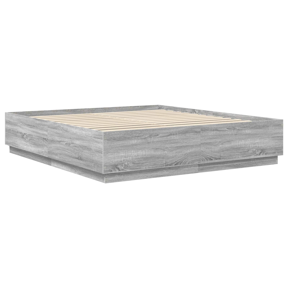 Bed Frame Grey Sonoma 200 x 200 cm Engineered Wood