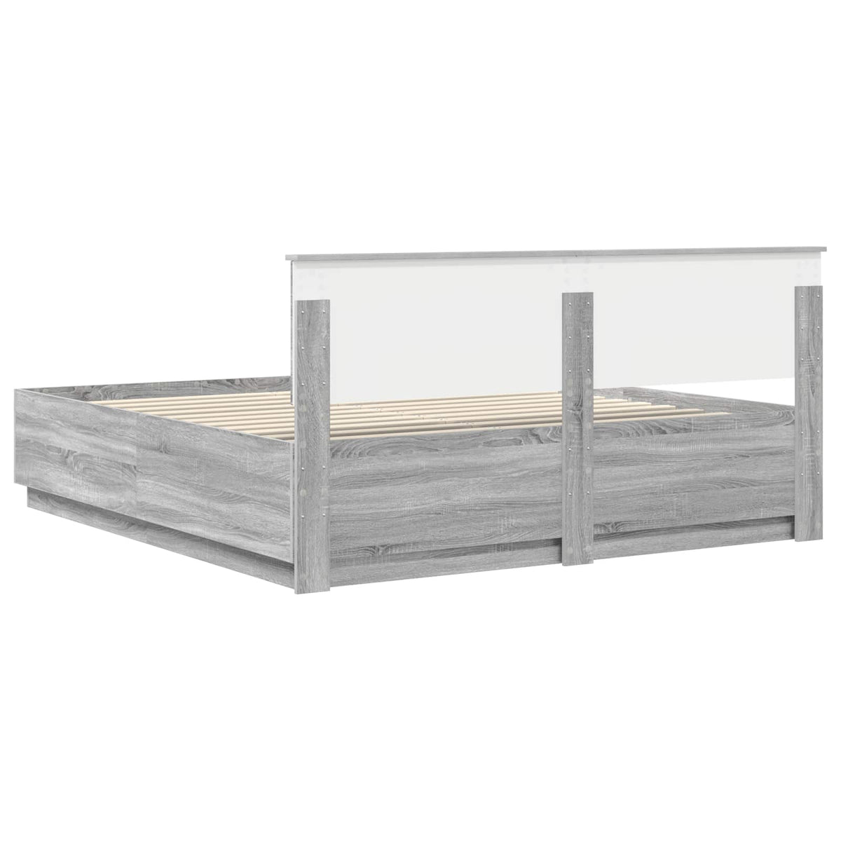 Bed Frame Grey Sonoma 200 x 200 cm Engineered Wood