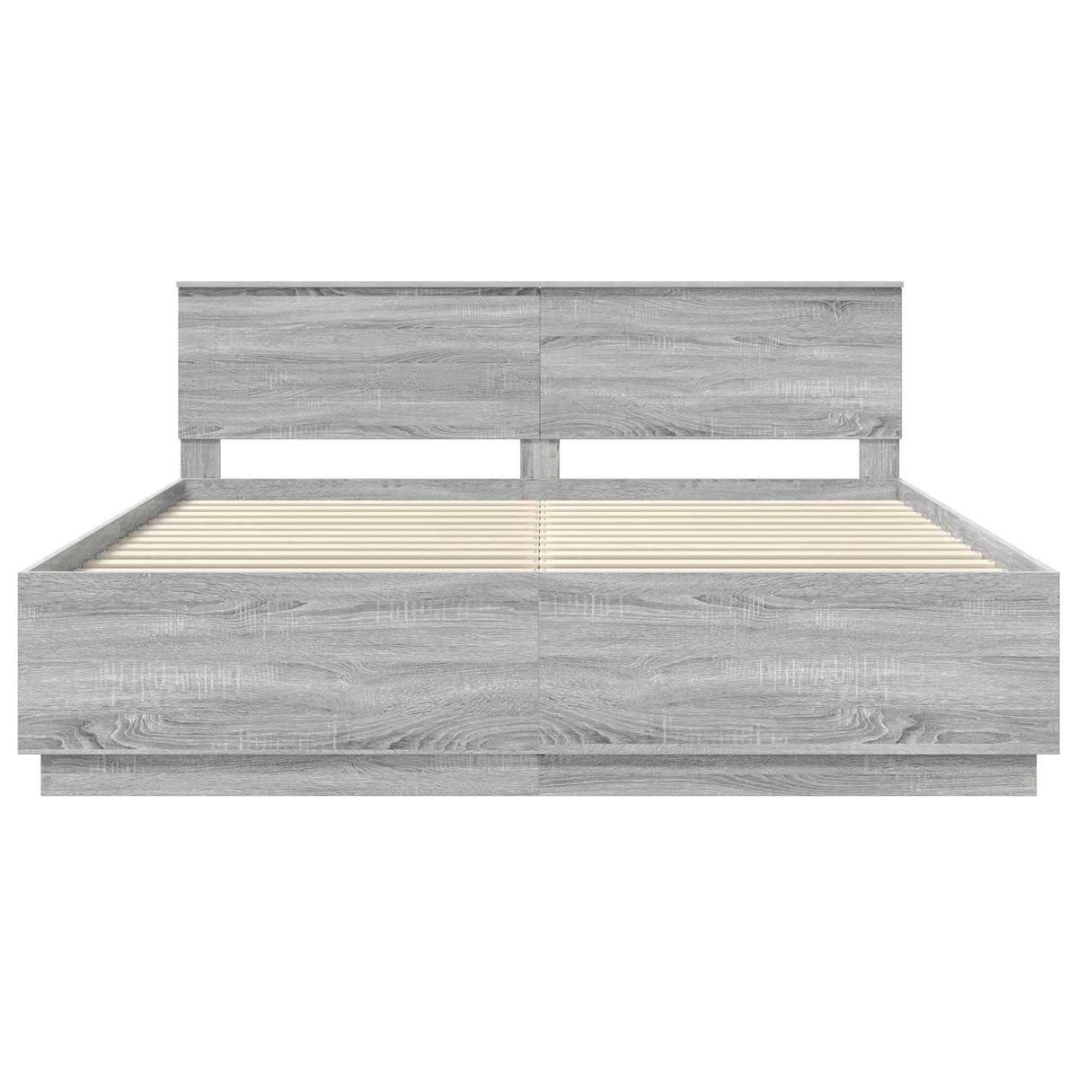 Bed Frame Grey Sonoma 200 x 200 cm Engineered Wood