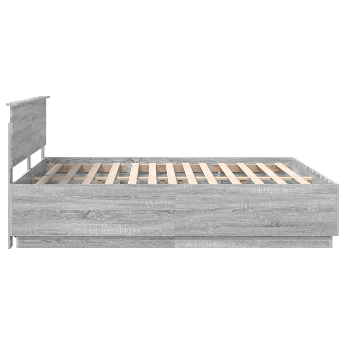 Bed Frame Grey Sonoma 200 x 200 cm Engineered Wood