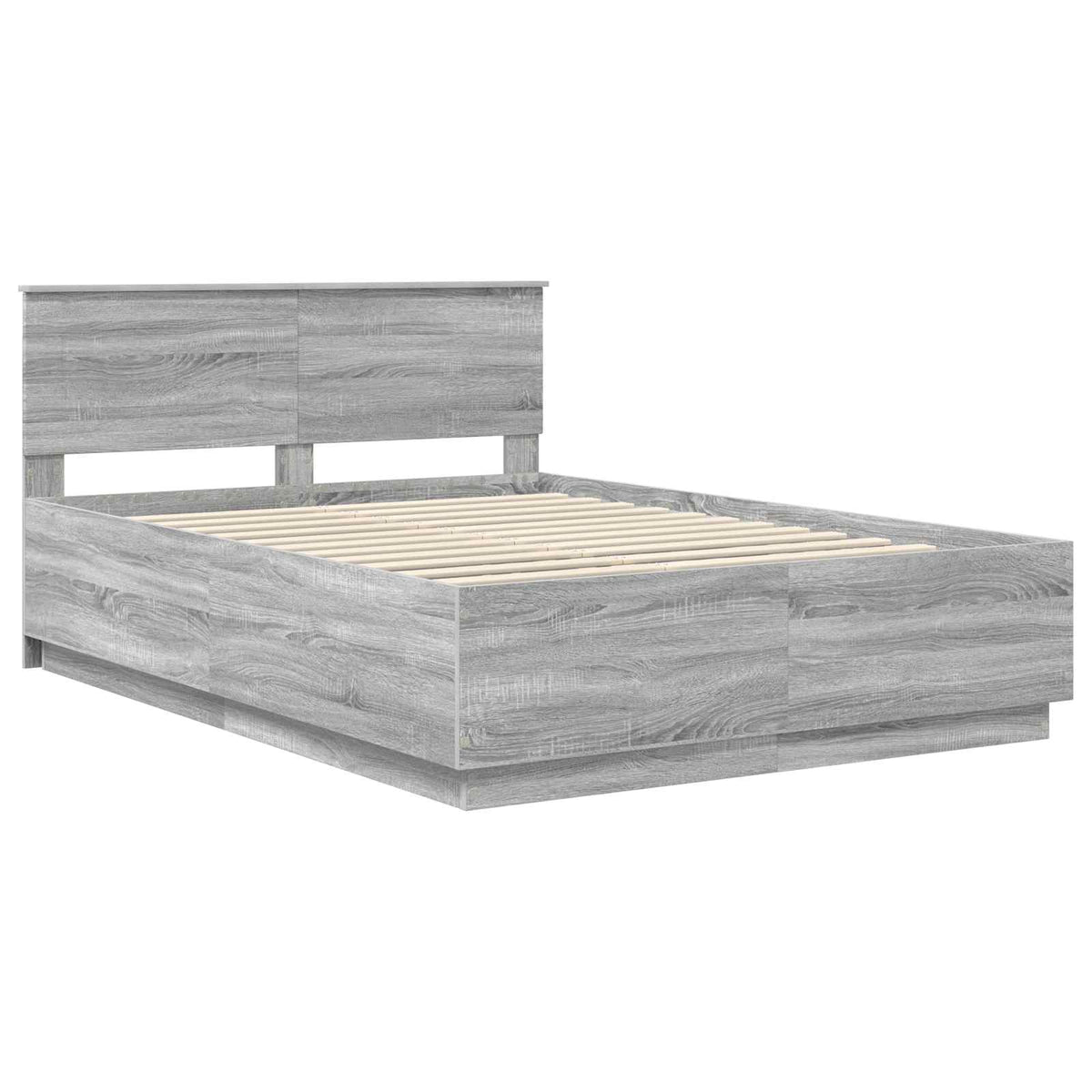 Bed Frame Grey Sonoma 160 x 200 cm Engineered Wood