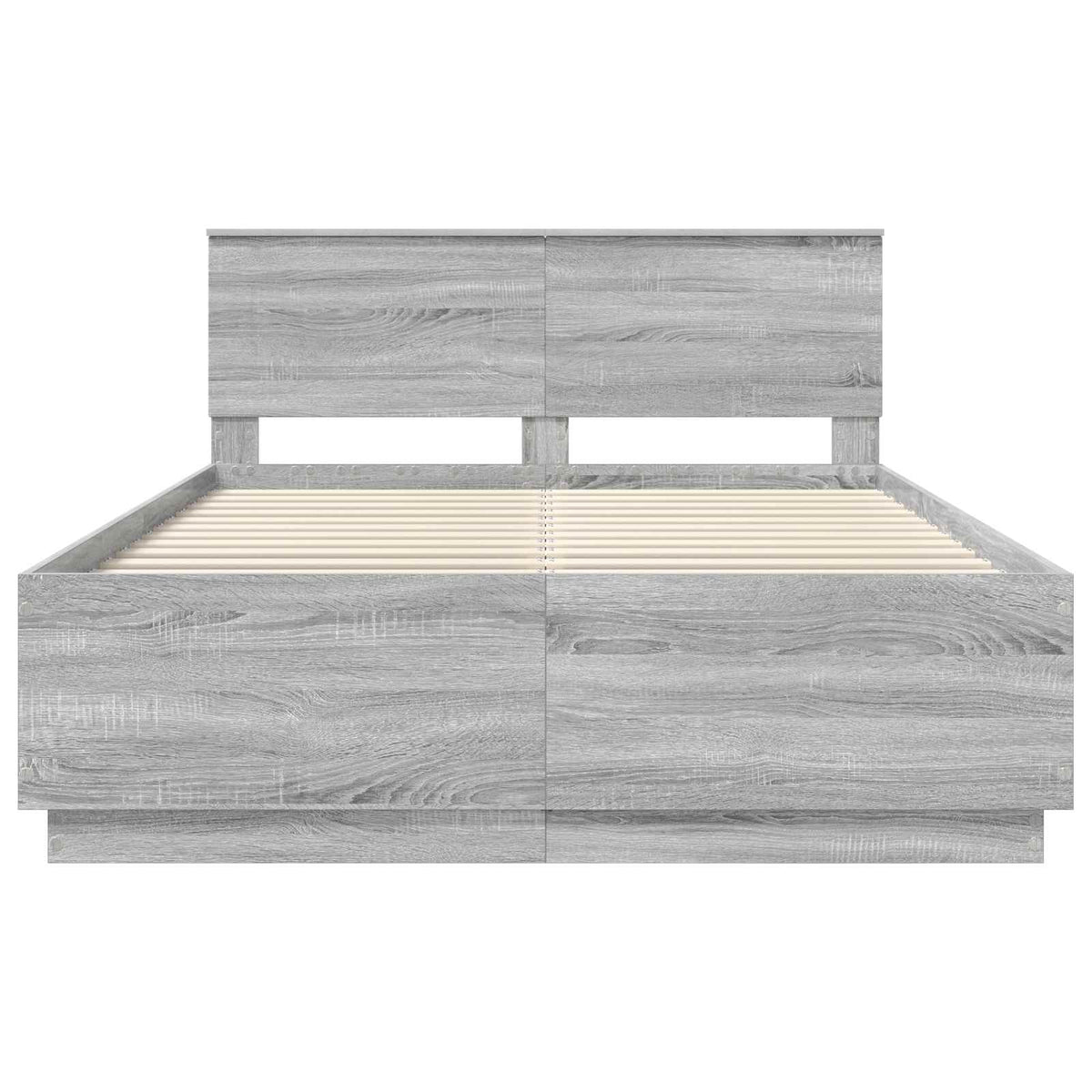 Bed Frame Grey Sonoma 160 x 200 cm Engineered Wood