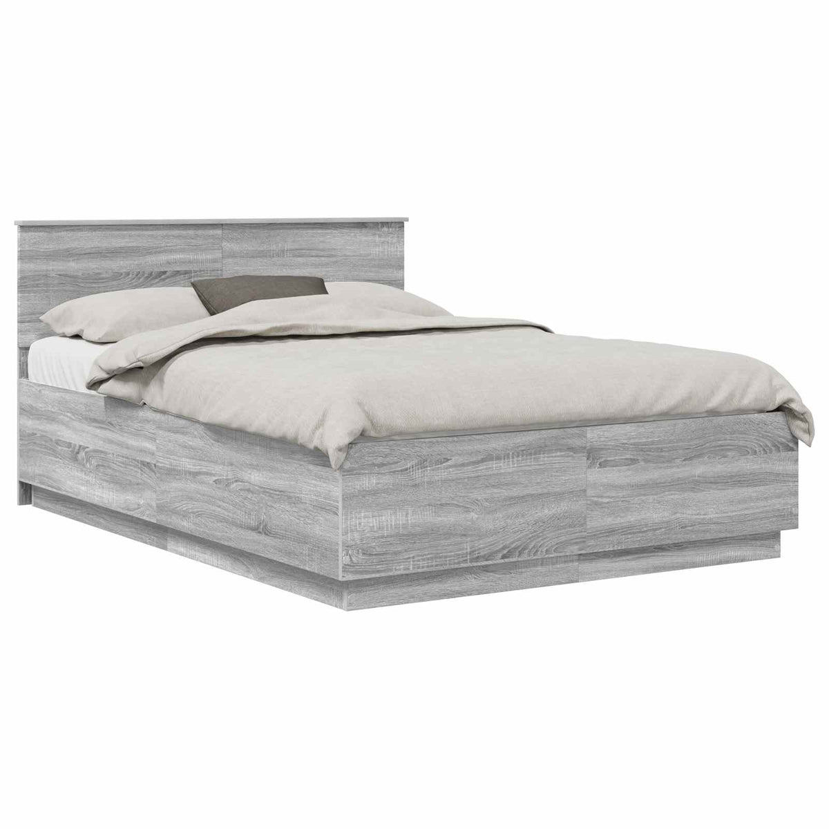Bed Frame Grey Sonoma 160 x 200 cm Engineered Wood