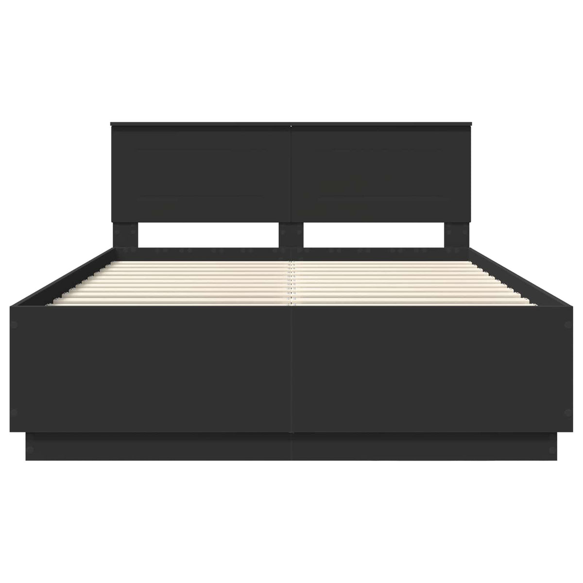Bed Frame with Headboard Black 150 x 200 cm Engineered Wood