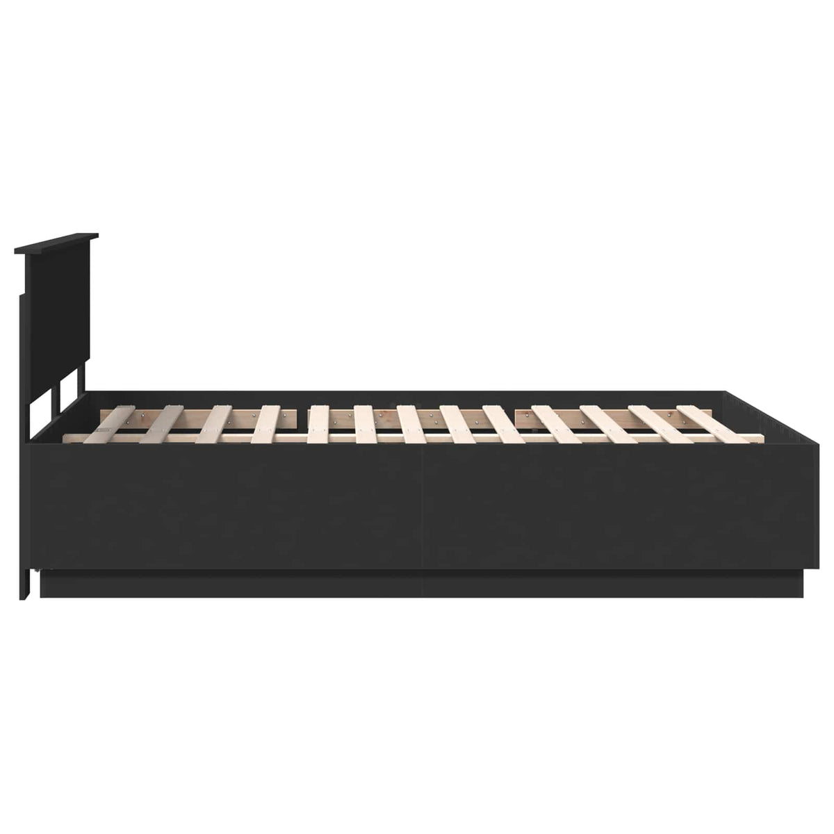 Bed Frame with Headboard Black 150 x 200 cm Engineered Wood