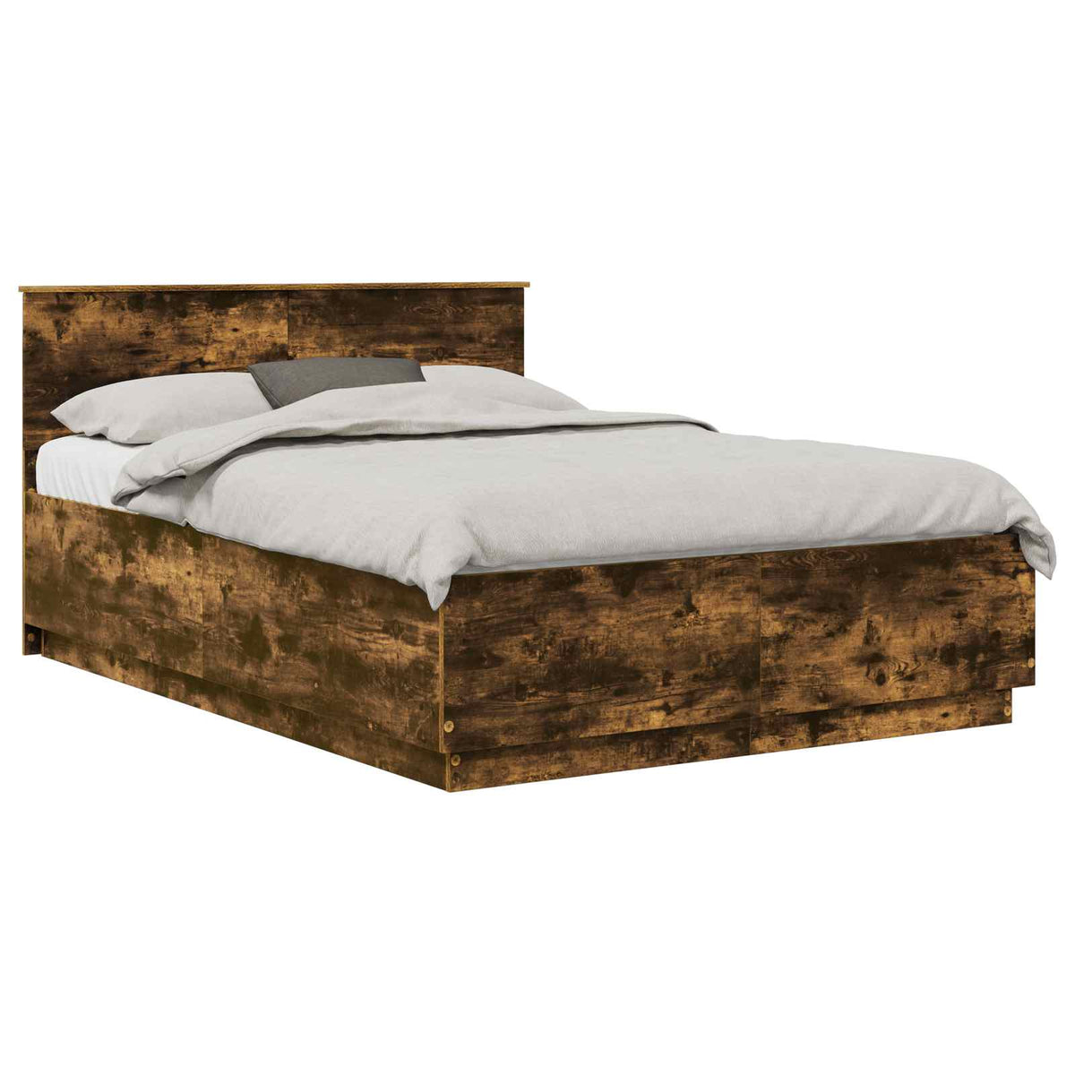 Bed Frame Smoked Oak 150 x 200 cm Engineered Wood