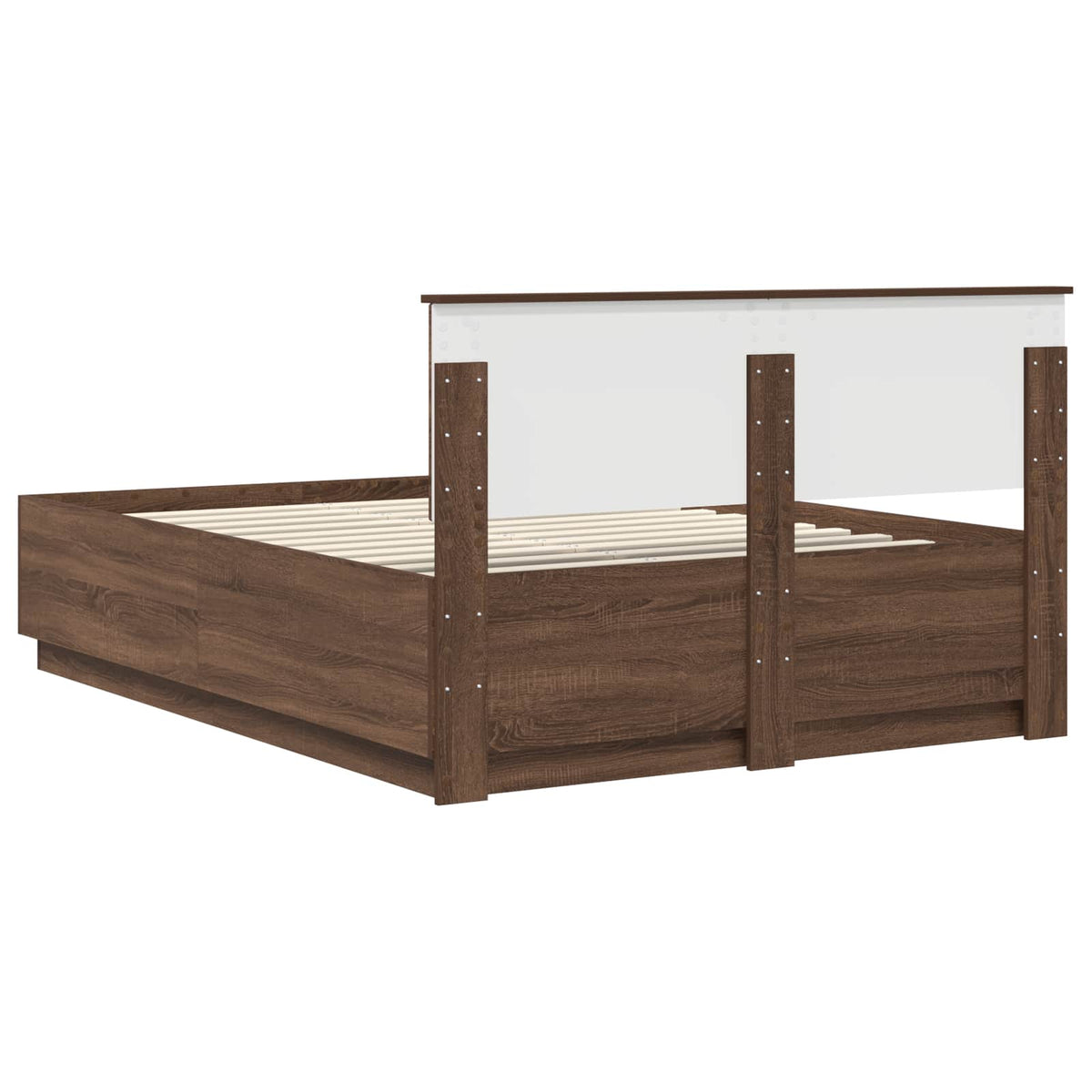 Bed Frame with Headboard Brown Oak 150 x 200 cm Engineered Wood