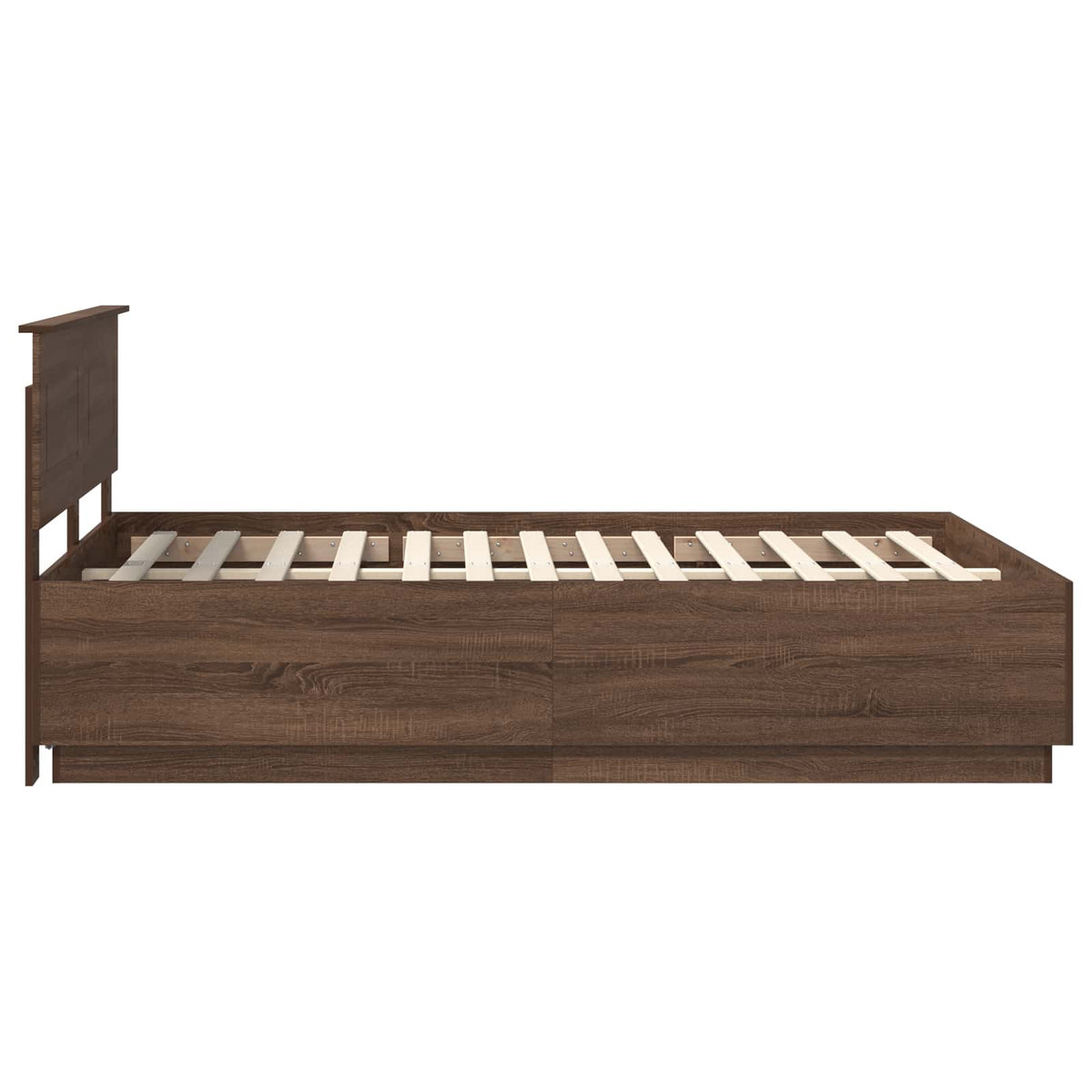 Bed Frame with Headboard Brown Oak 150 x 200 cm Engineered Wood