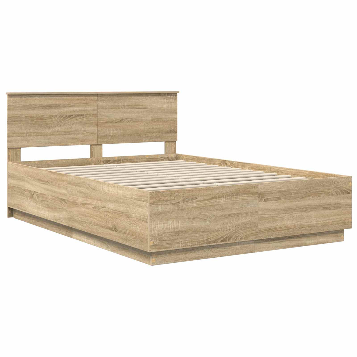 Bed Frame Sonoma Oak 140 x 190 cm Engineered Wood