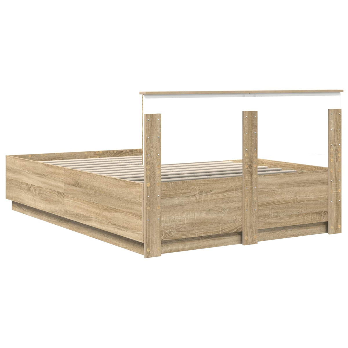 Bed Frame Sonoma Oak 140 x 190 cm Engineered Wood