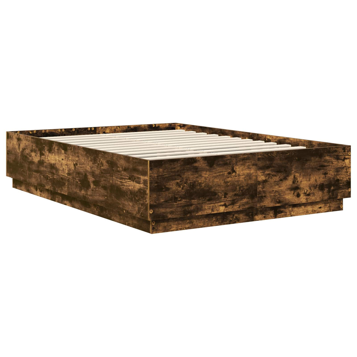 Bed Frame Smoked Oak 140 x 200 cm Engineered Wood