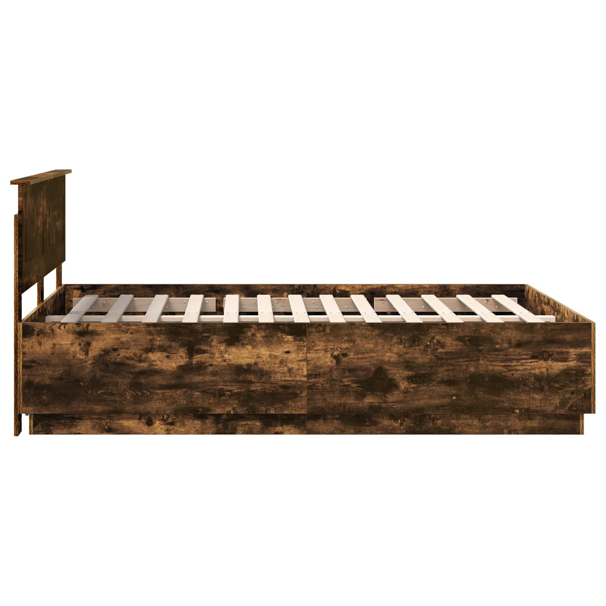 Bed Frame Smoked Oak 140 x 200 cm Engineered Wood
