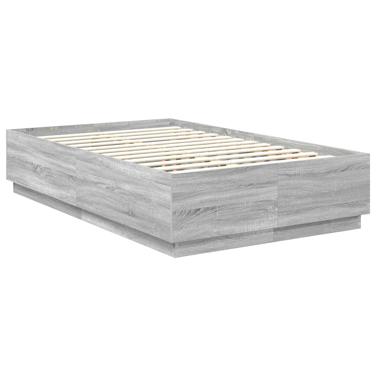 Bed Frame Grey Sonoma 135 x 190 cm Engineered Wood