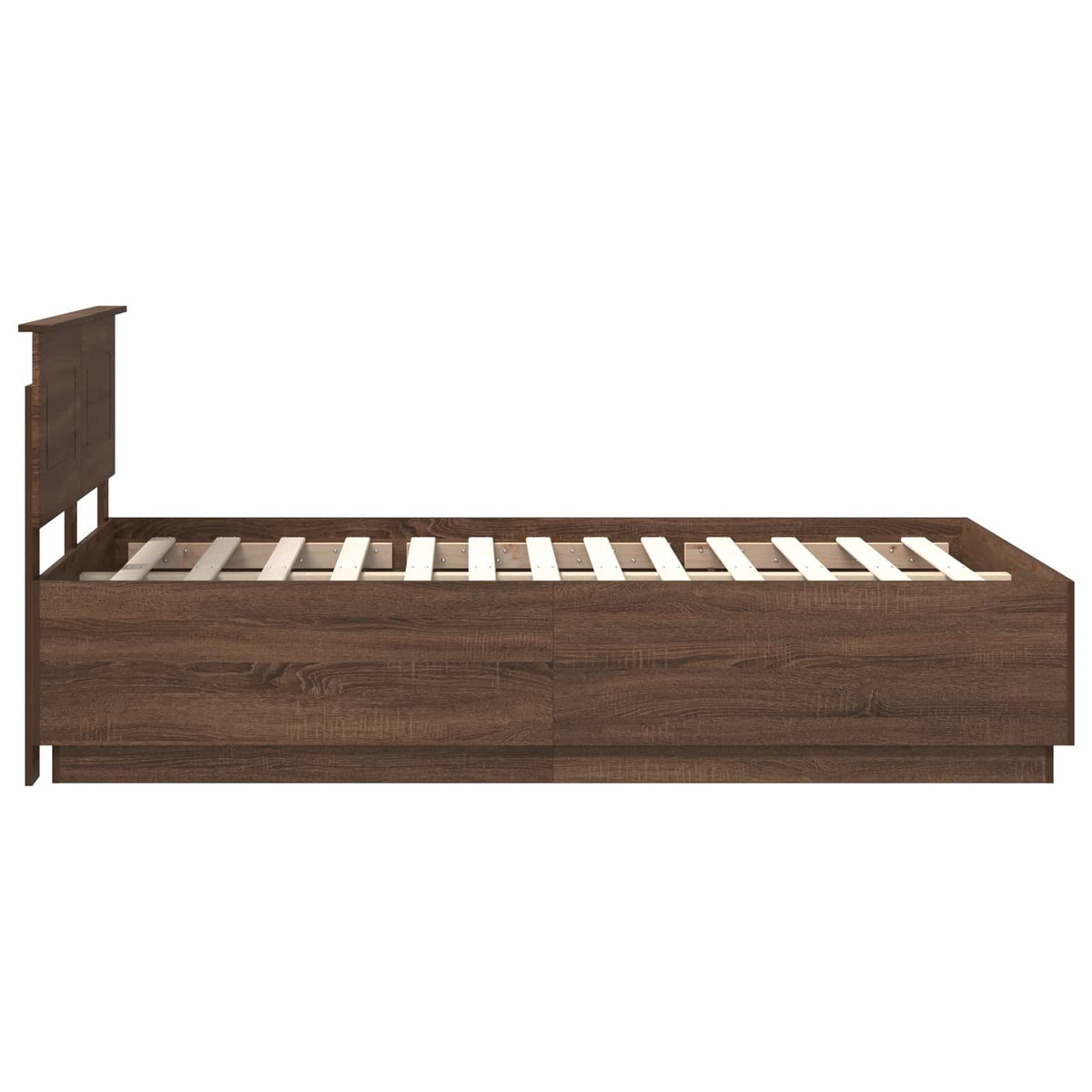 Bed Frame with Headboard Brown Oak 135 x 190 cm Engineered Wood