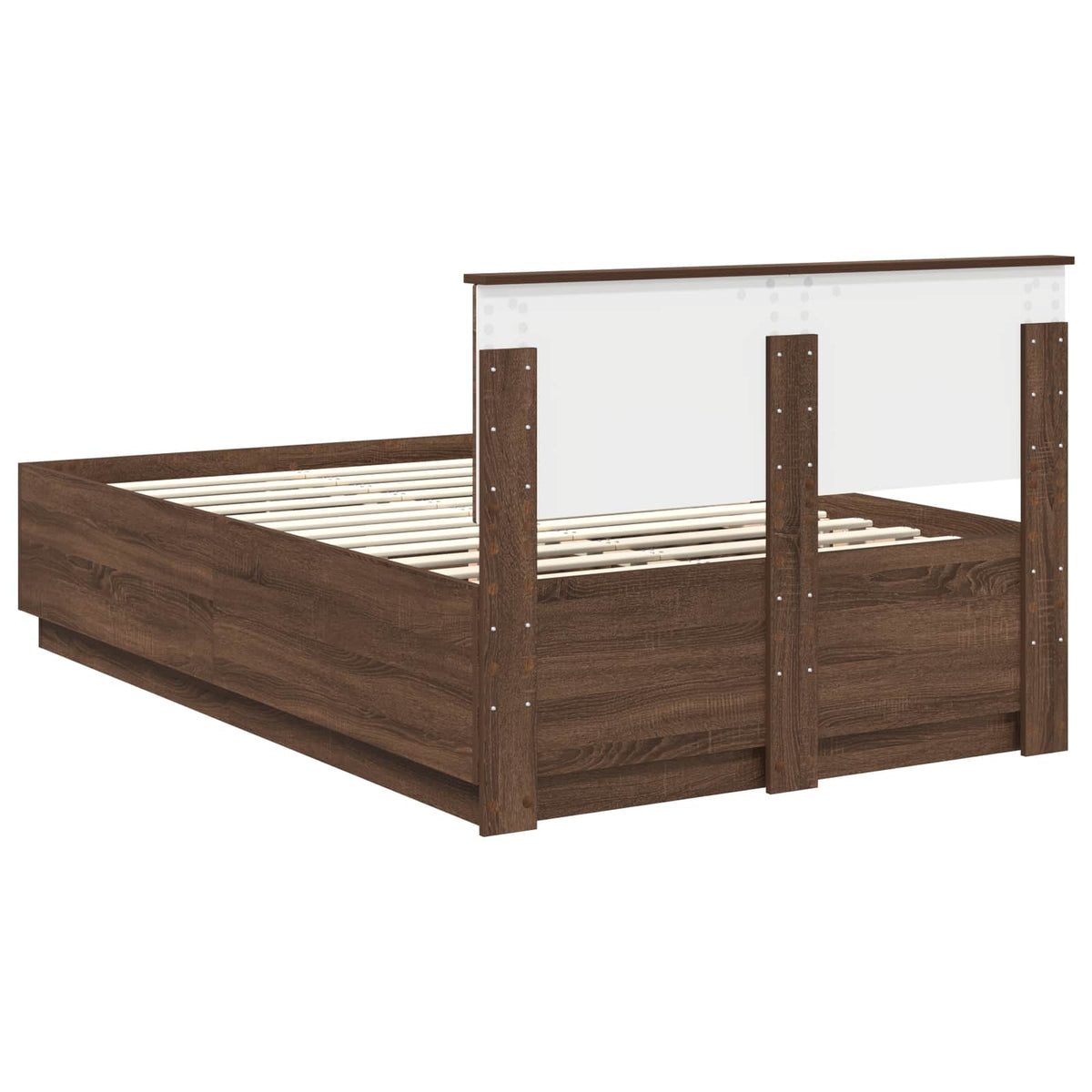 Bed Frame with Headboard Brown Oak 120 x 190 cm Engineered Wood