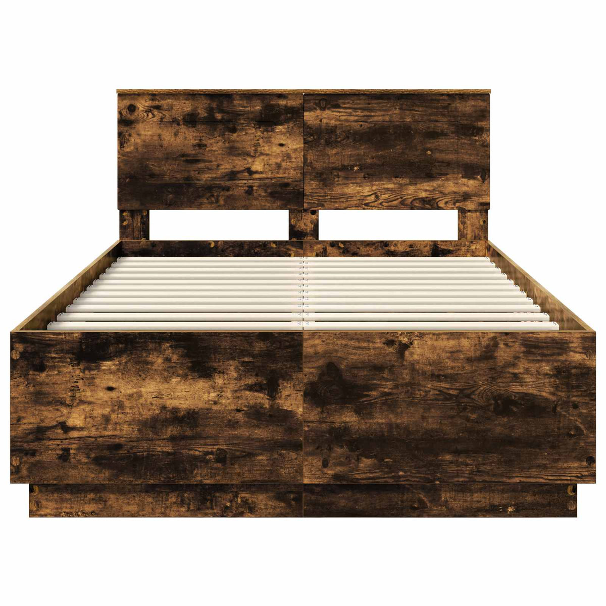 Bed Frame Smoked Oak 120 x 200 cm Engineered Wood