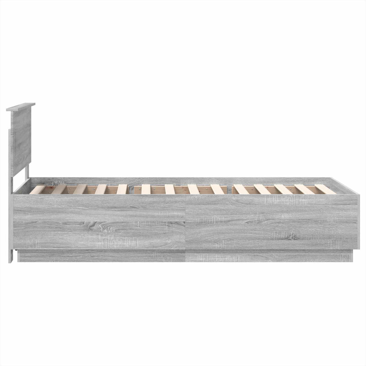 Bed Frame Grey Sonoma 100 x 200 cm Engineered Wood