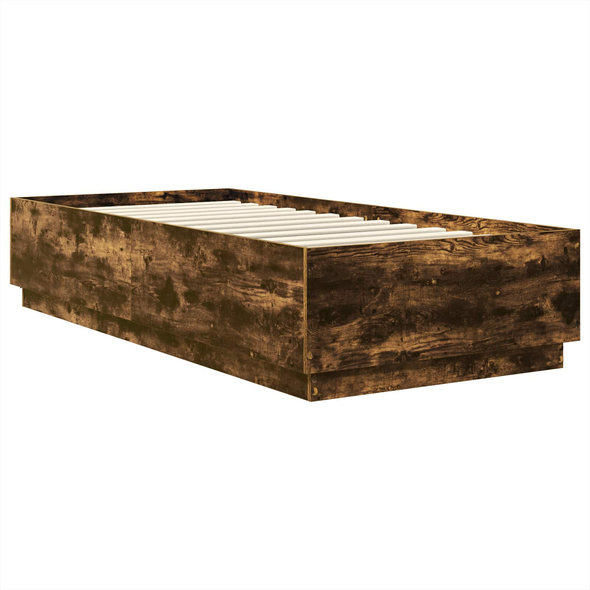 Bed Frame with Headboard Smoked Oak 90 x 200 cm Engineered Wood