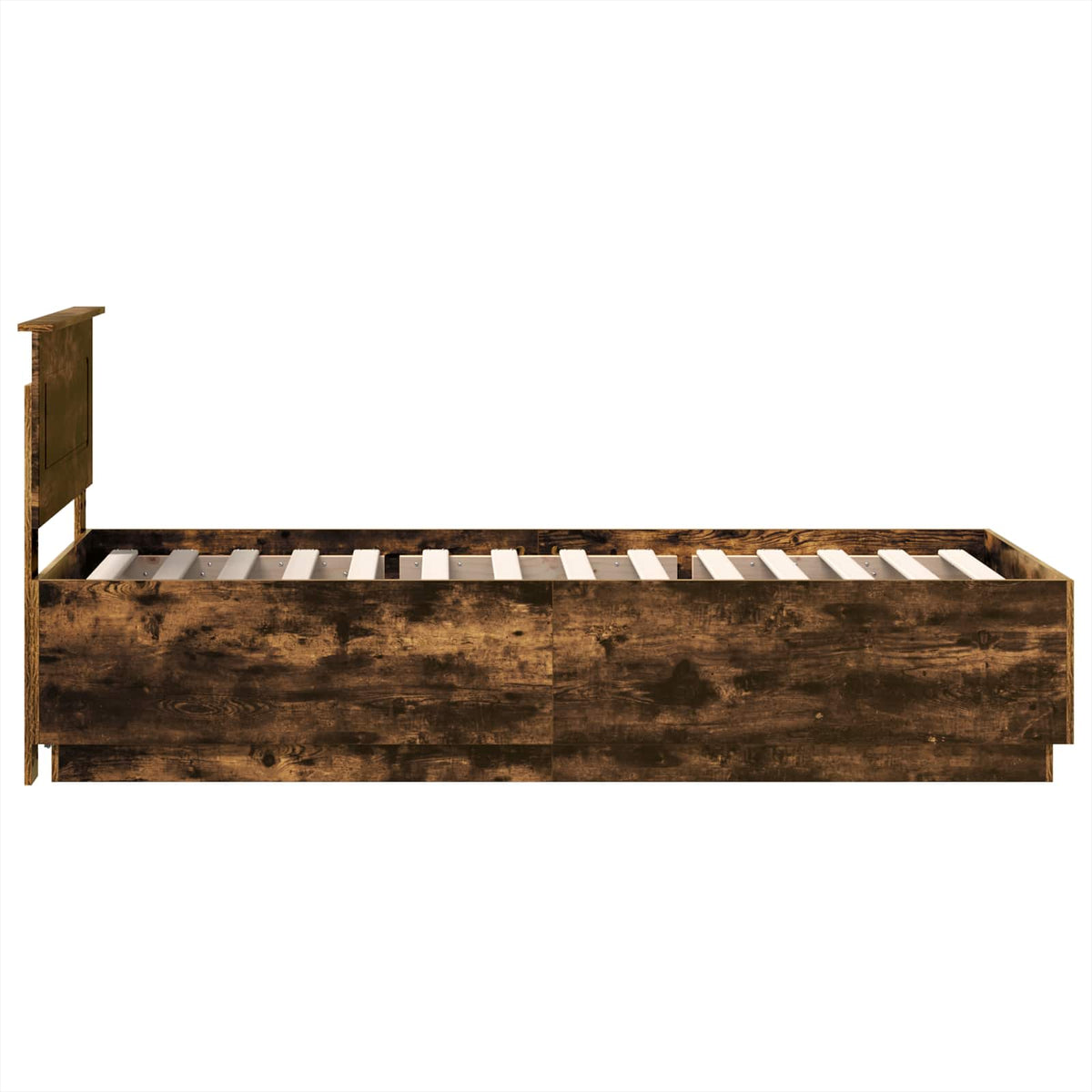 Bed Frame with Headboard Smoked Oak 90 x 200 cm Engineered Wood