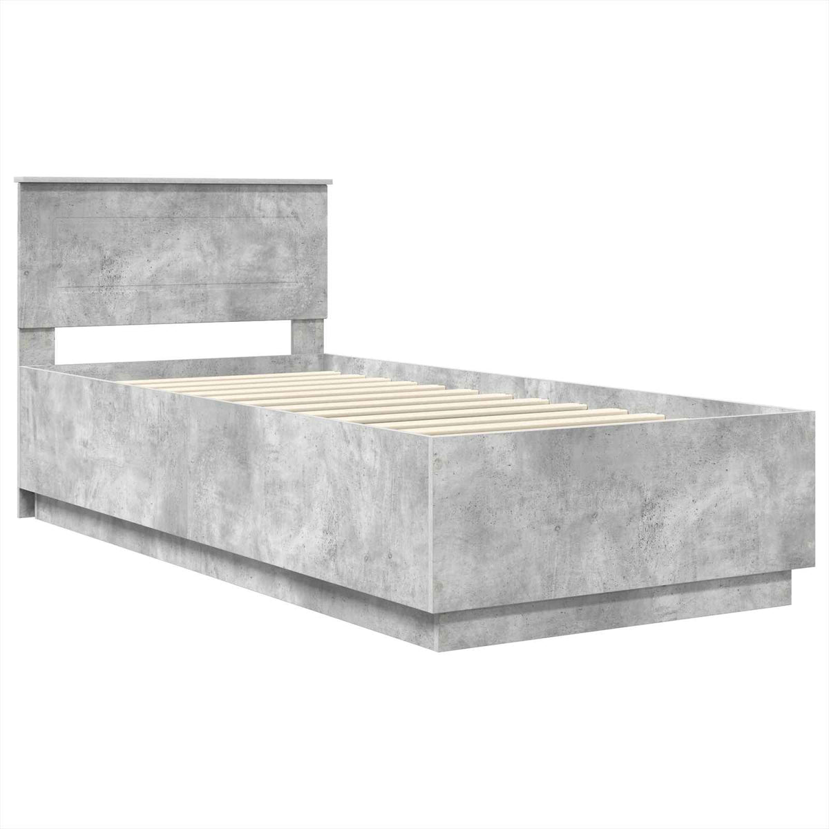 Bed Frame Concrete Grey 70 x 190 cm Engineered Wood