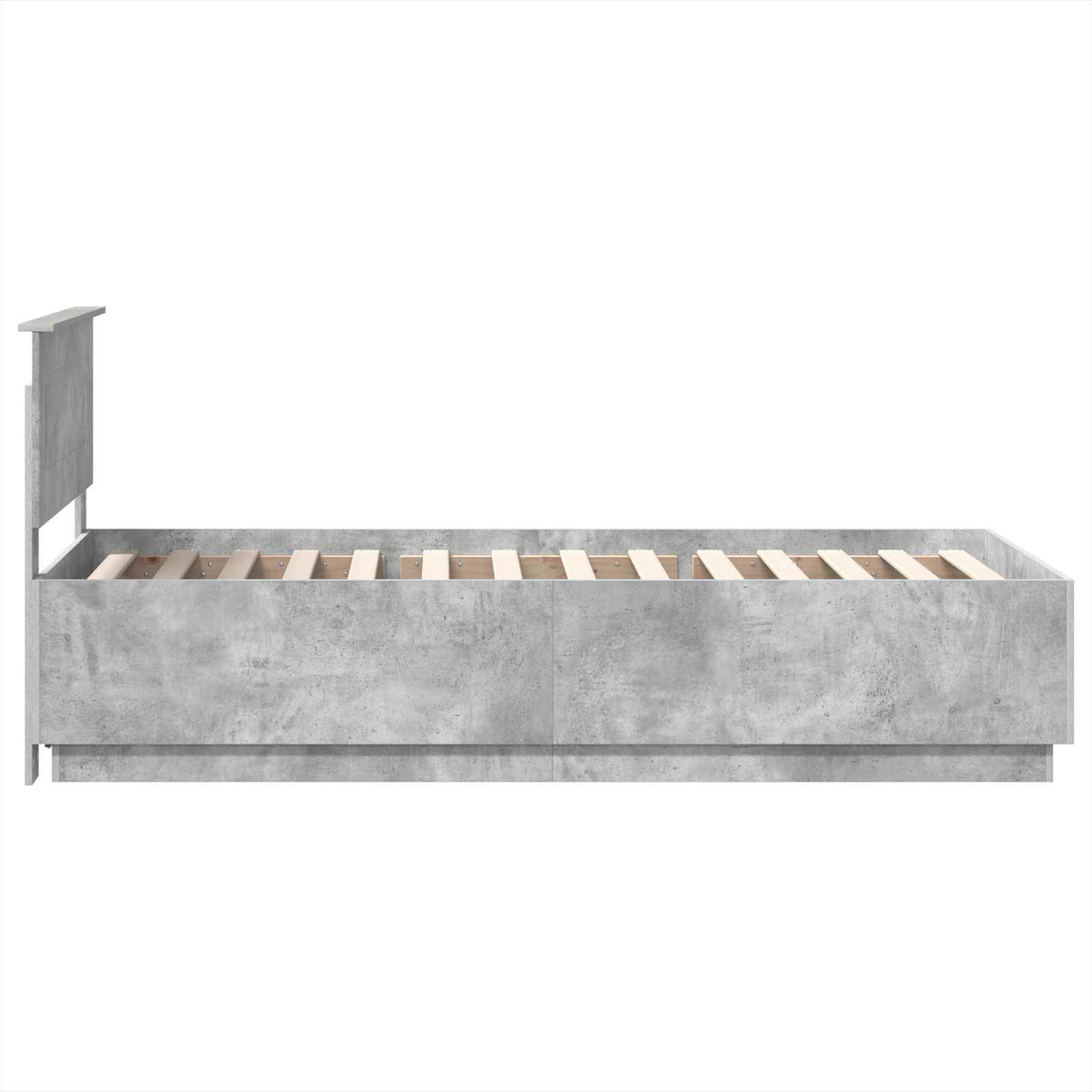 Bed Frame Concrete Grey 70 x 190 cm Engineered Wood