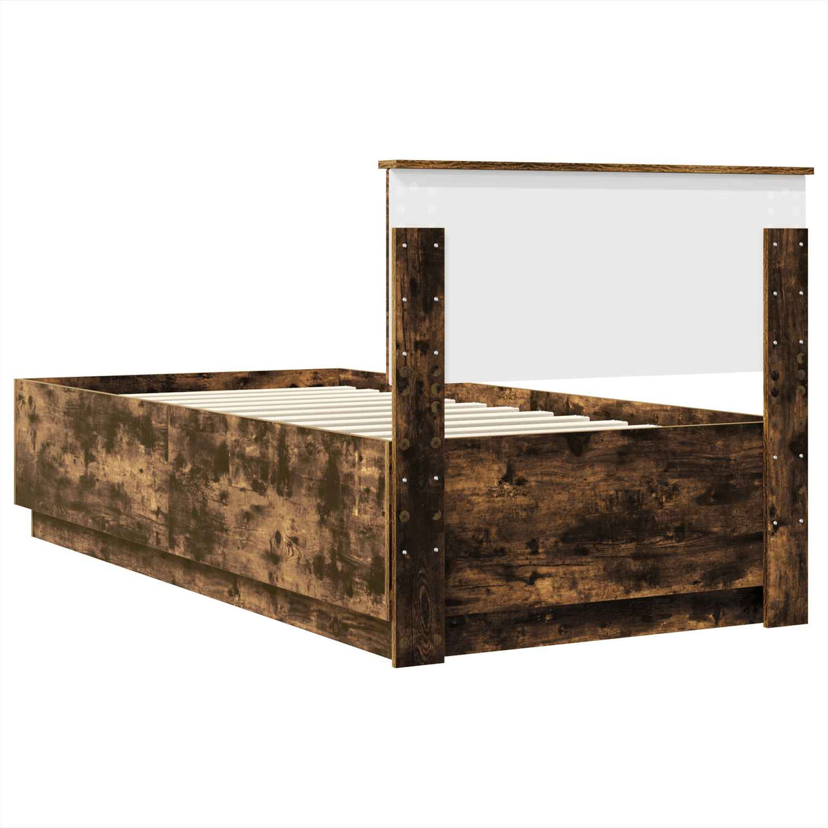 Bed Frame with Headboard Smoked Oak 70 x 190 cm Engineered Wood