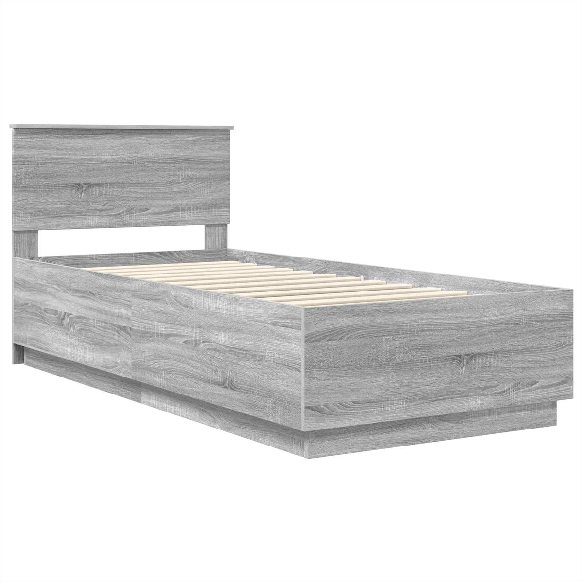 Bed Frame Grey Sonoma 70 x 190 cm Engineered Wood
