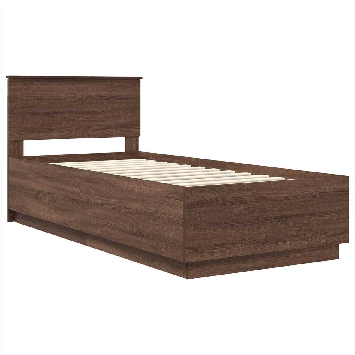 Bed Frame with Headboard Brown Oak 70 x 190 cm Engineered Wood