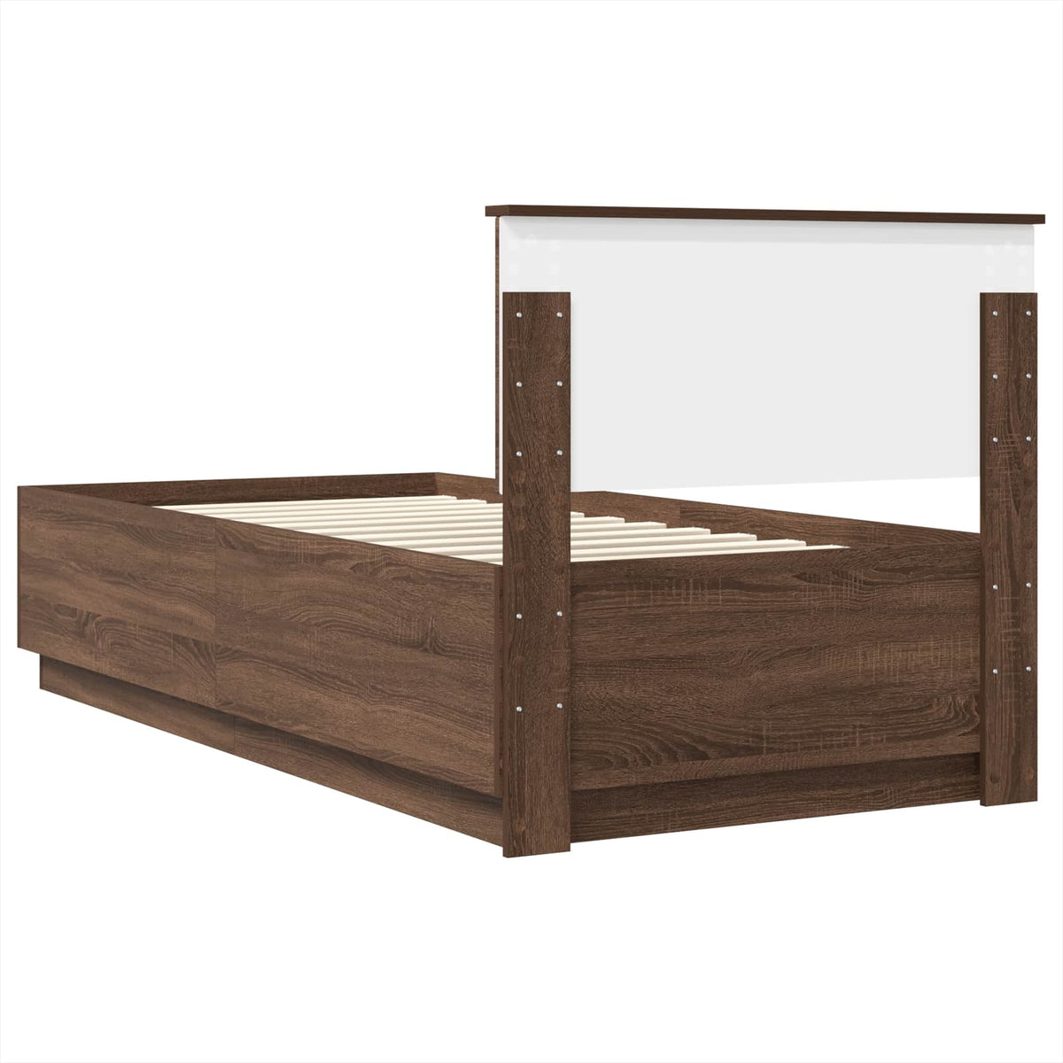 Bed Frame with Headboard Brown Oak 70 x 190 cm Engineered Wood
