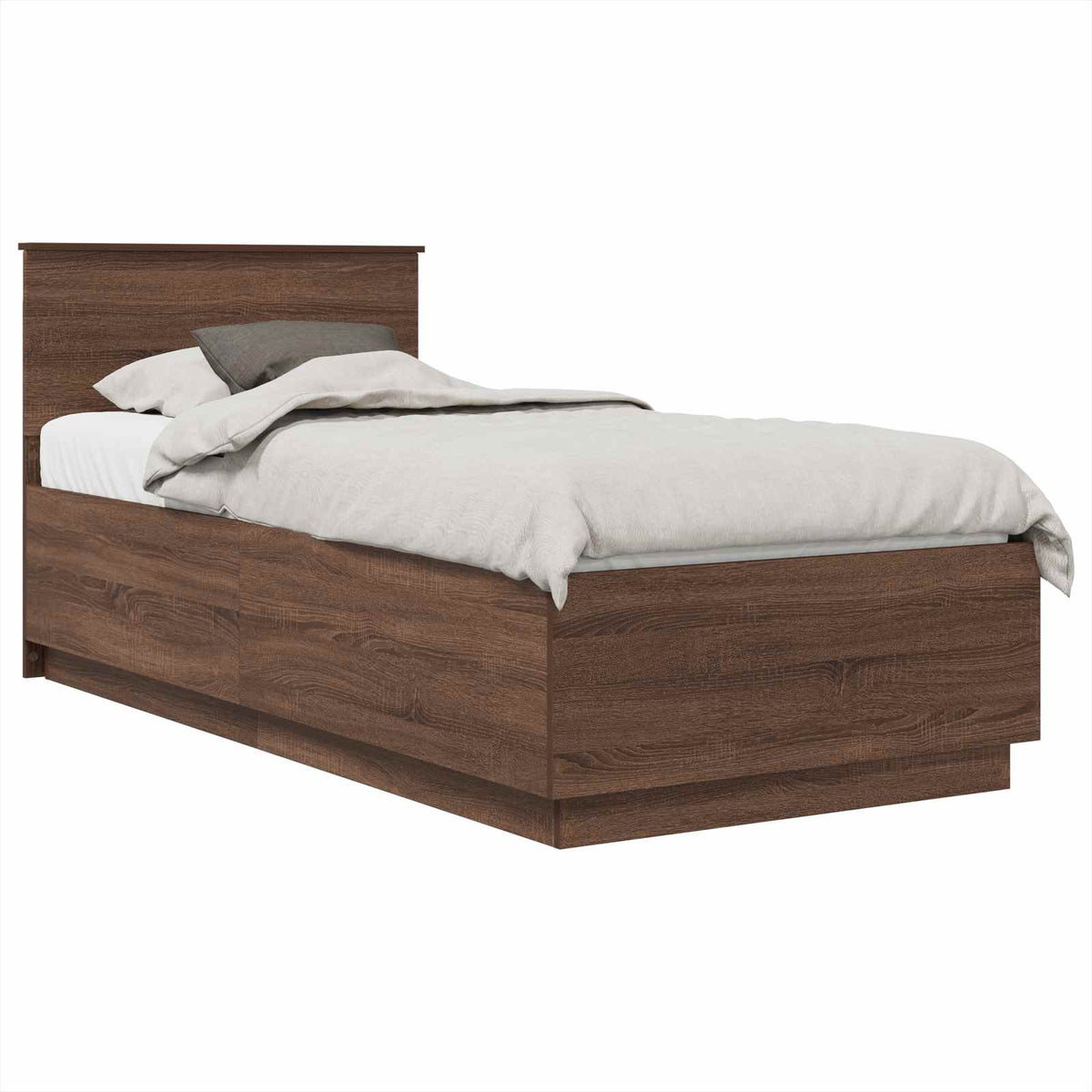 Bed Frame with Headboard Brown Oak 70 x 190 cm Engineered Wood