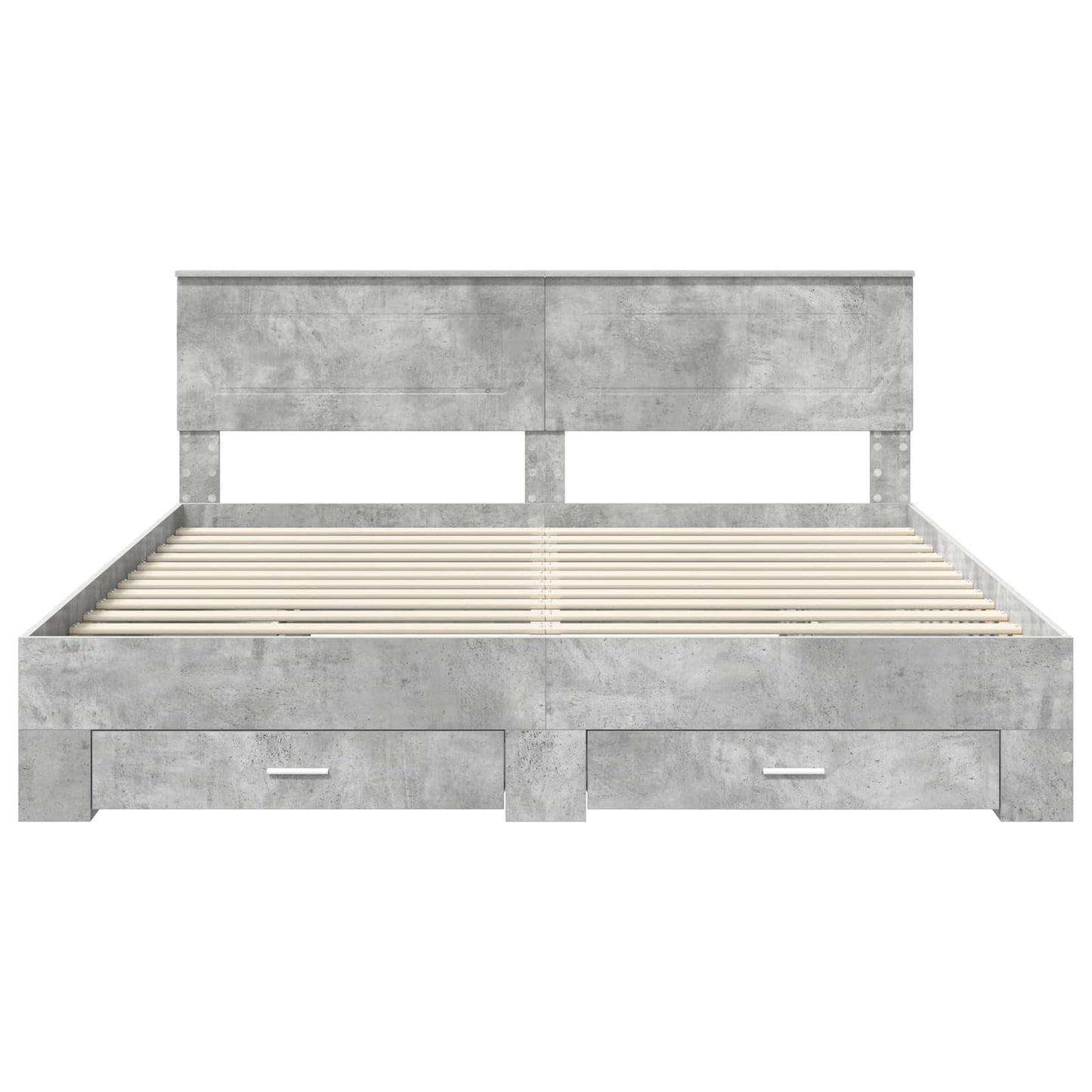 Bed Frame Concrete Grey 200 x 200 cm Engineered Wood