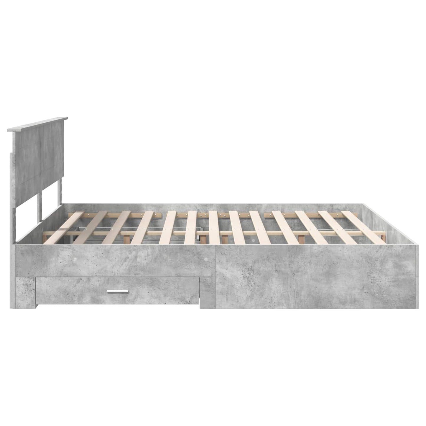 Bed Frame Concrete Grey 200 x 200 cm Engineered Wood