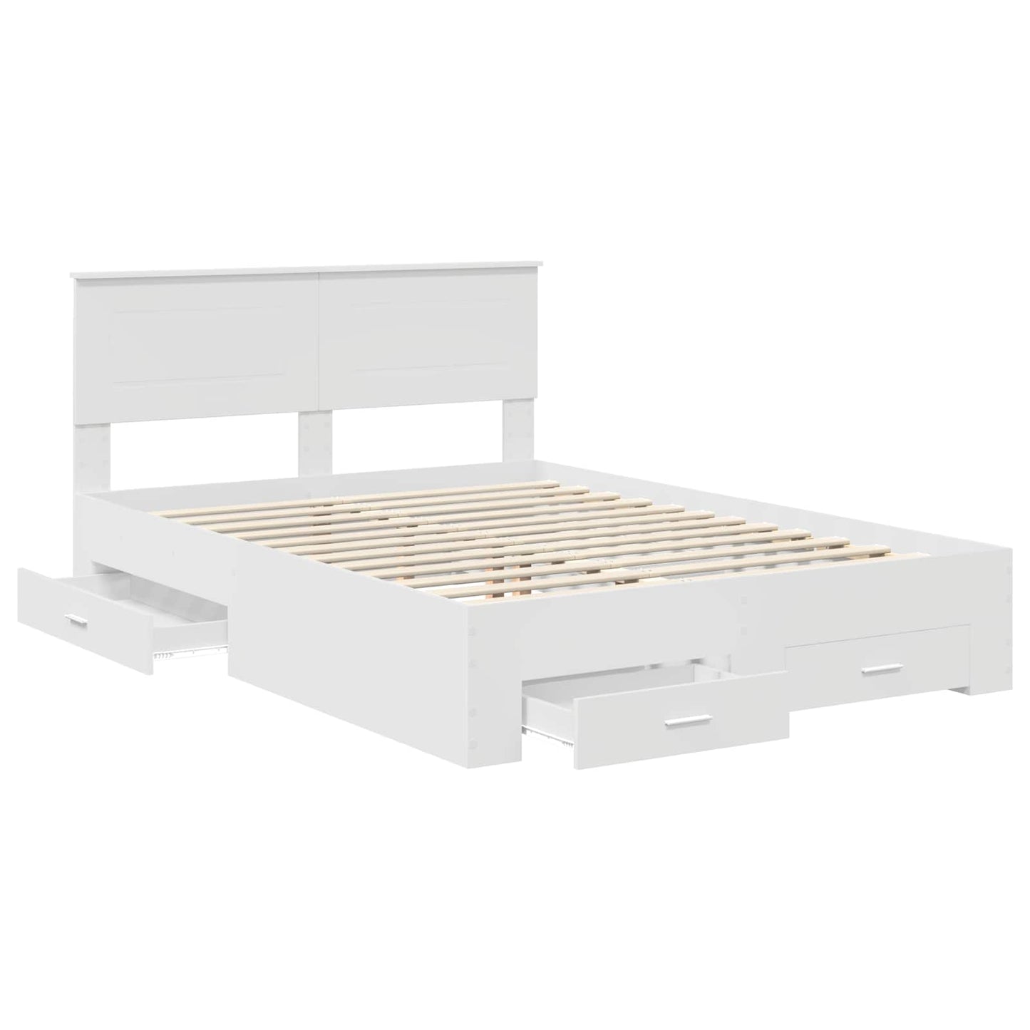 Bed Frame with Headboard White 160 x 200 cm Engineered Wood