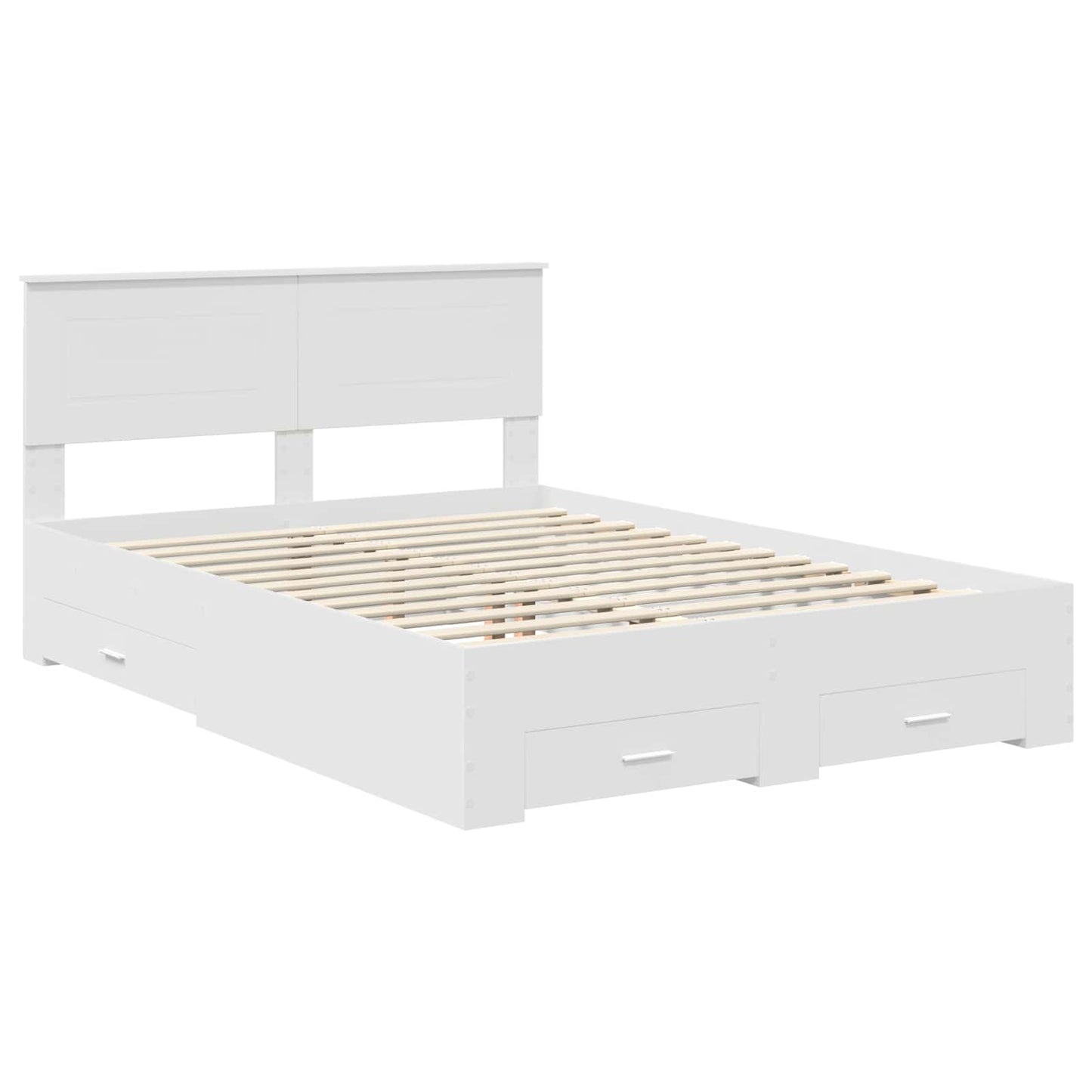 Bed Frame with Headboard White 140 x 190 cm Engineered Wood
