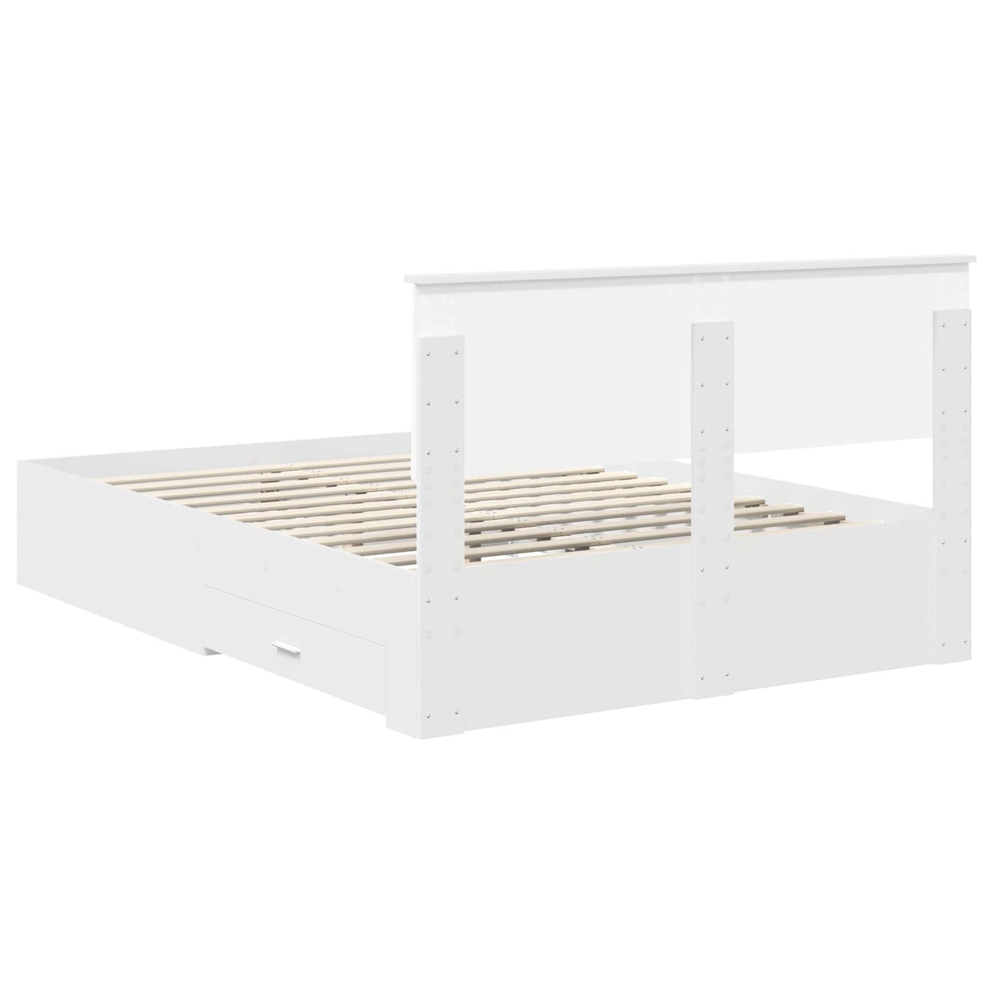 Bed Frame with Headboard White 140 x 190 cm Engineered Wood
