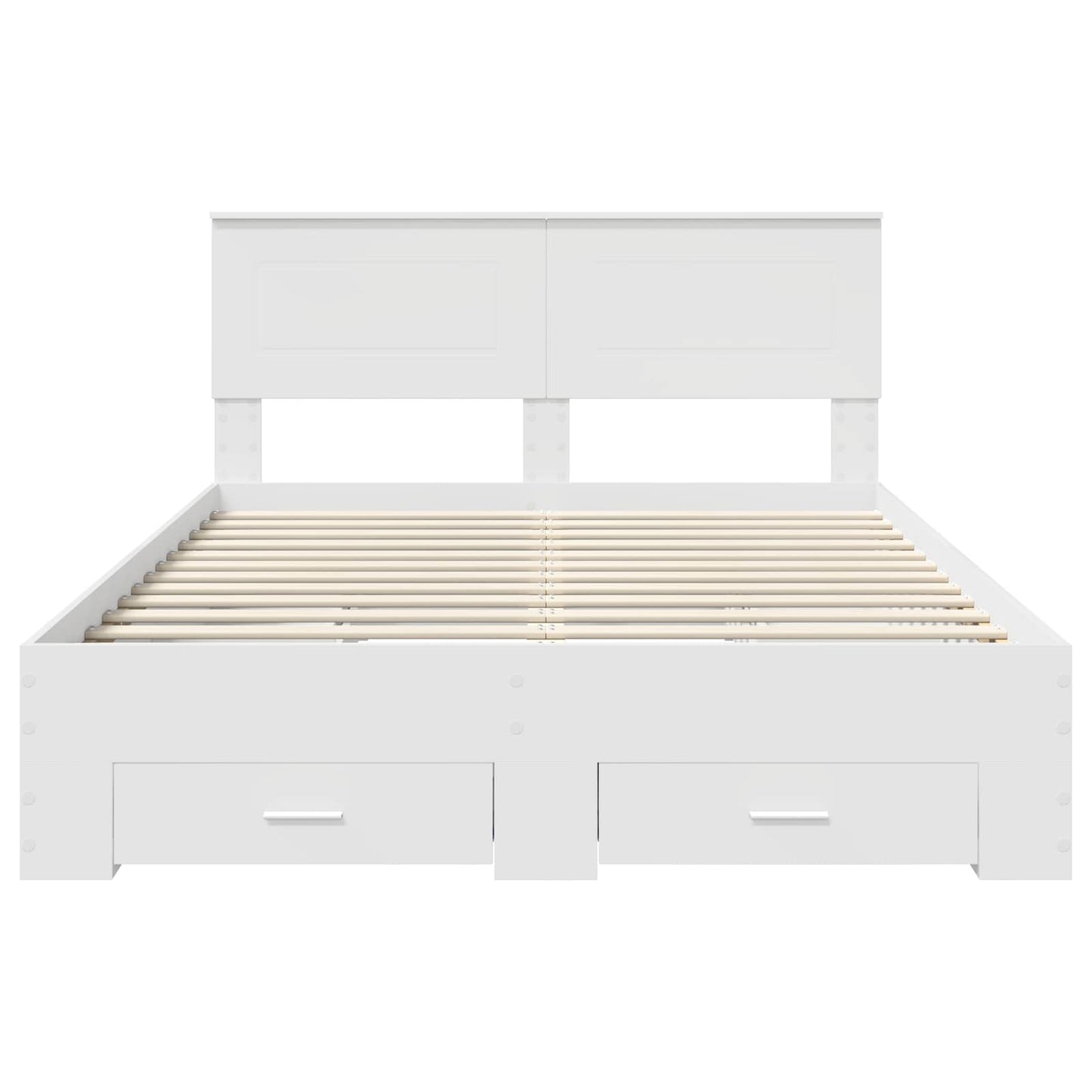 Bed Frame with Headboard White 140 x 190 cm Engineered Wood