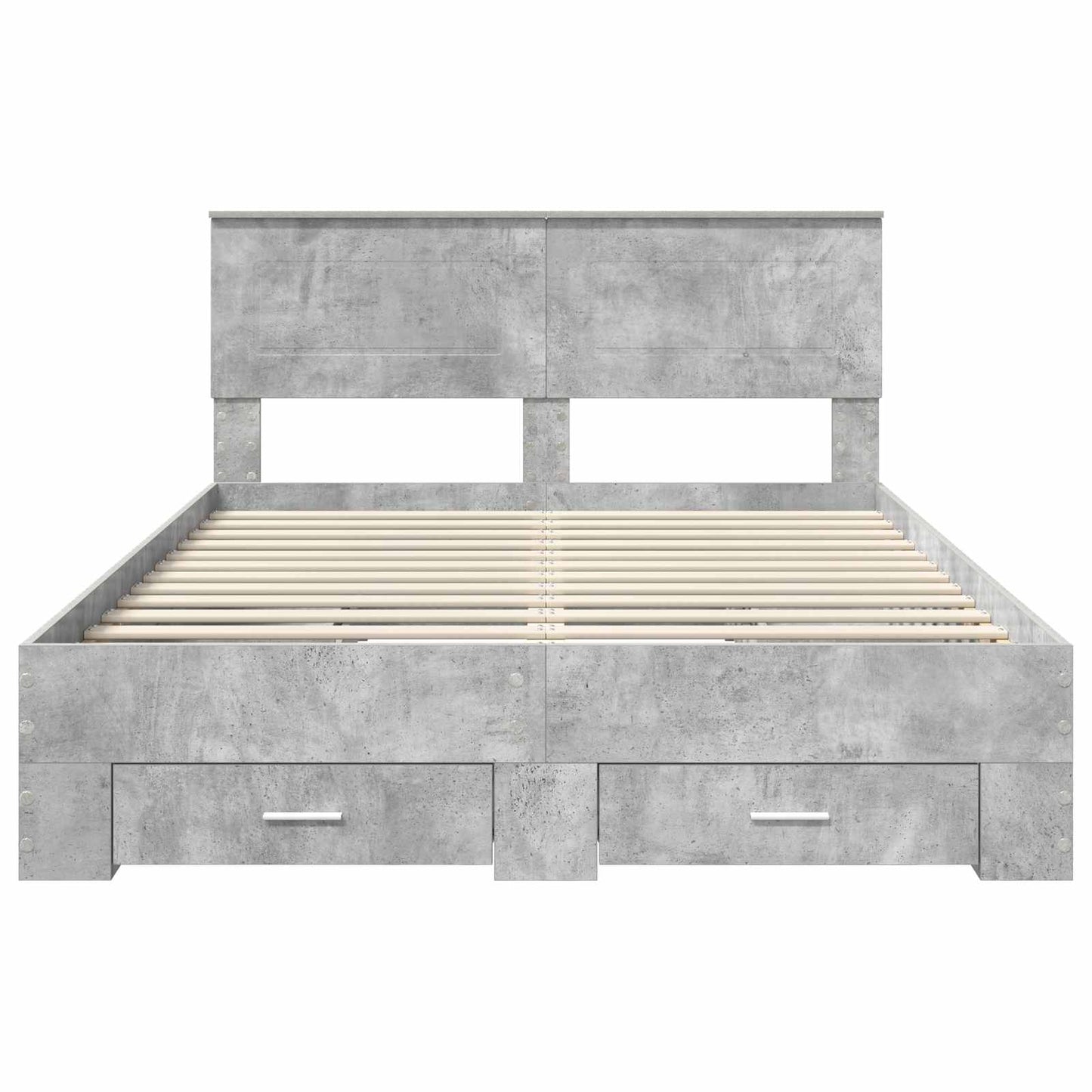 Bed Frame Concrete Grey 140 x 190 cm Engineered Wood