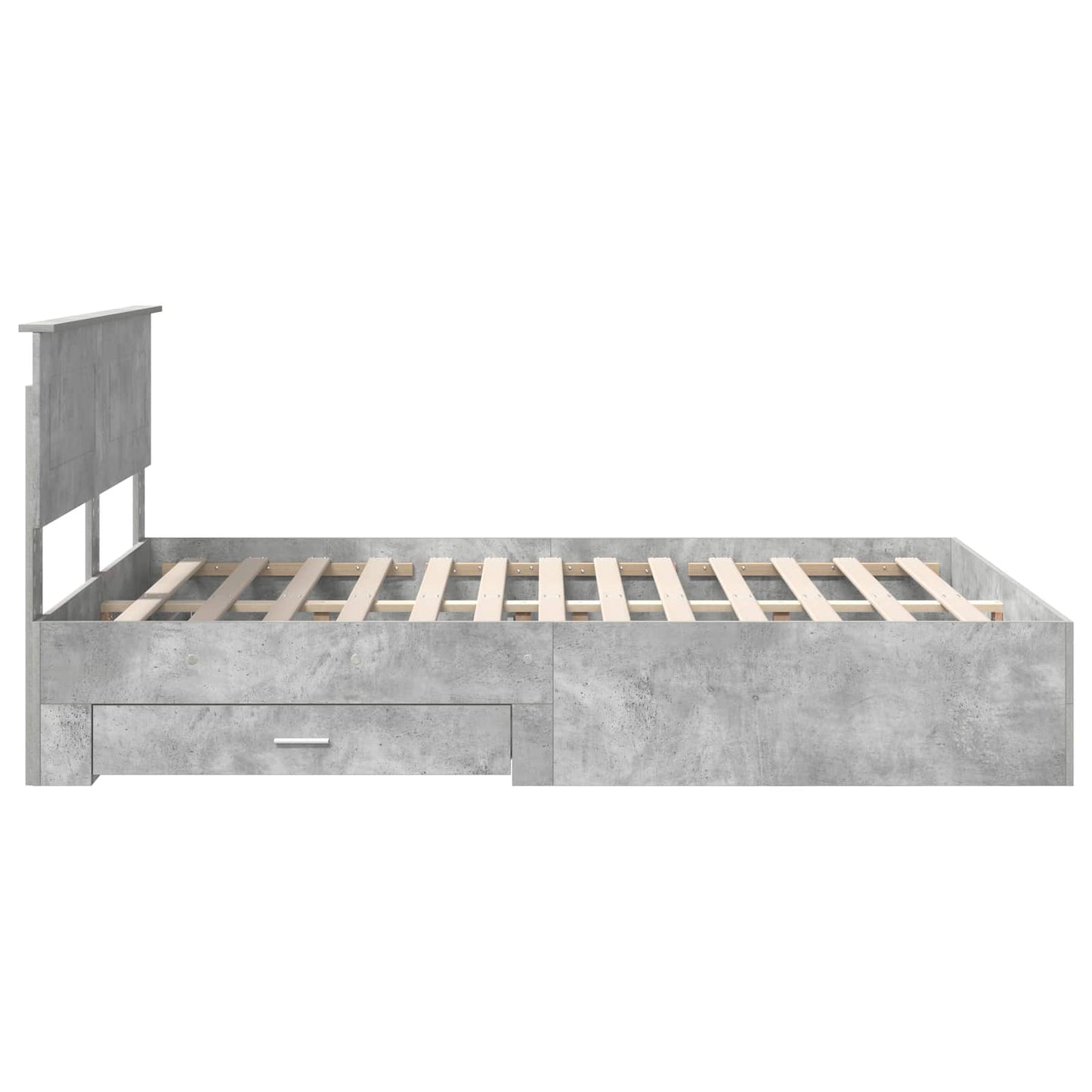 Bed Frame Concrete Grey 140 x 190 cm Engineered Wood