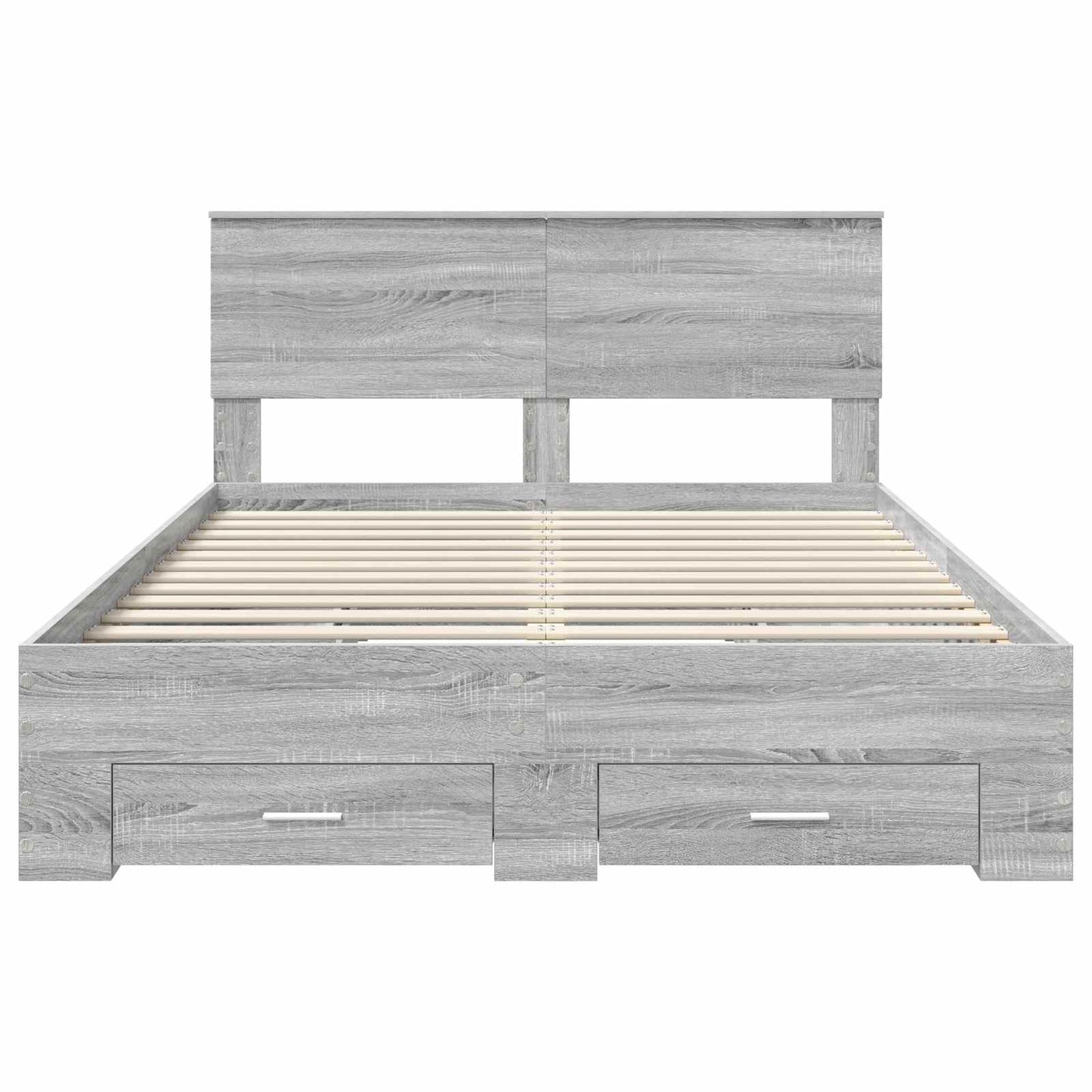Bed Frame with Drawer Grey Sonoma 140 x 200 cm Engineered Wood