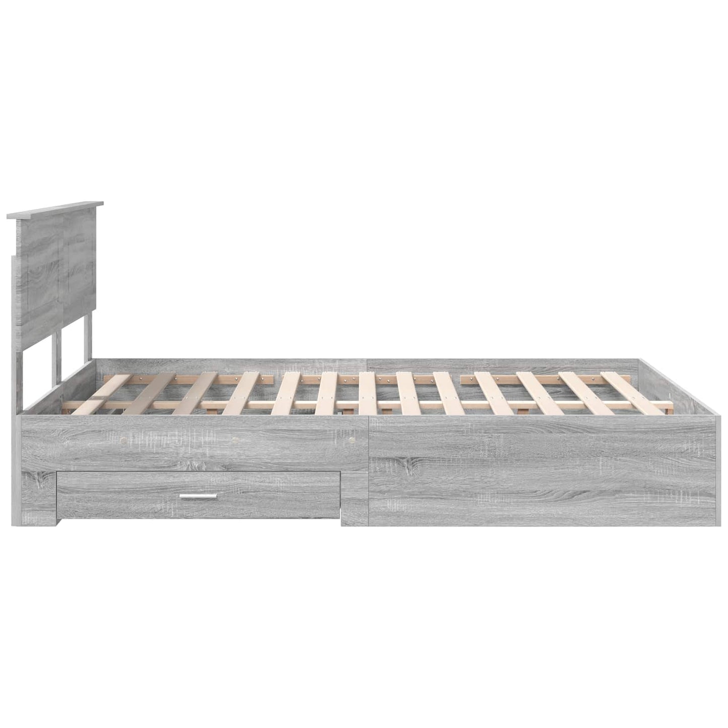 Bed Frame with Drawer Grey Sonoma 140 x 200 cm Engineered Wood