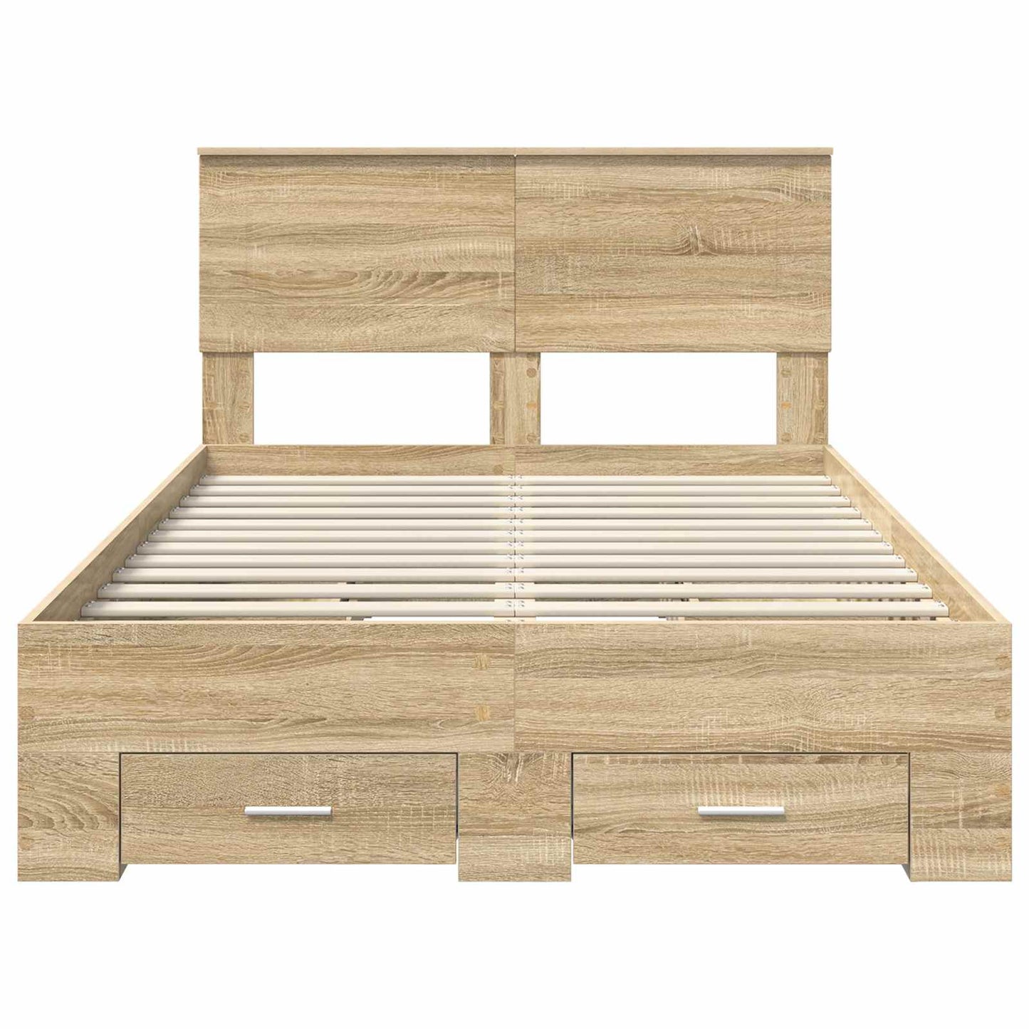 Bed Frame with Drawer Sonoma Oak 135 x 190 cm Engineered Wood