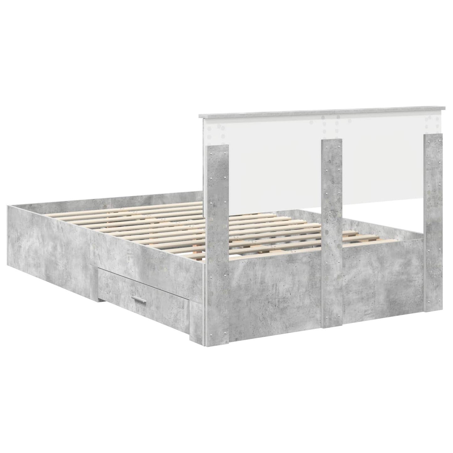 Bed Frame Concrete Grey 120 x 190 cm Engineered Wood