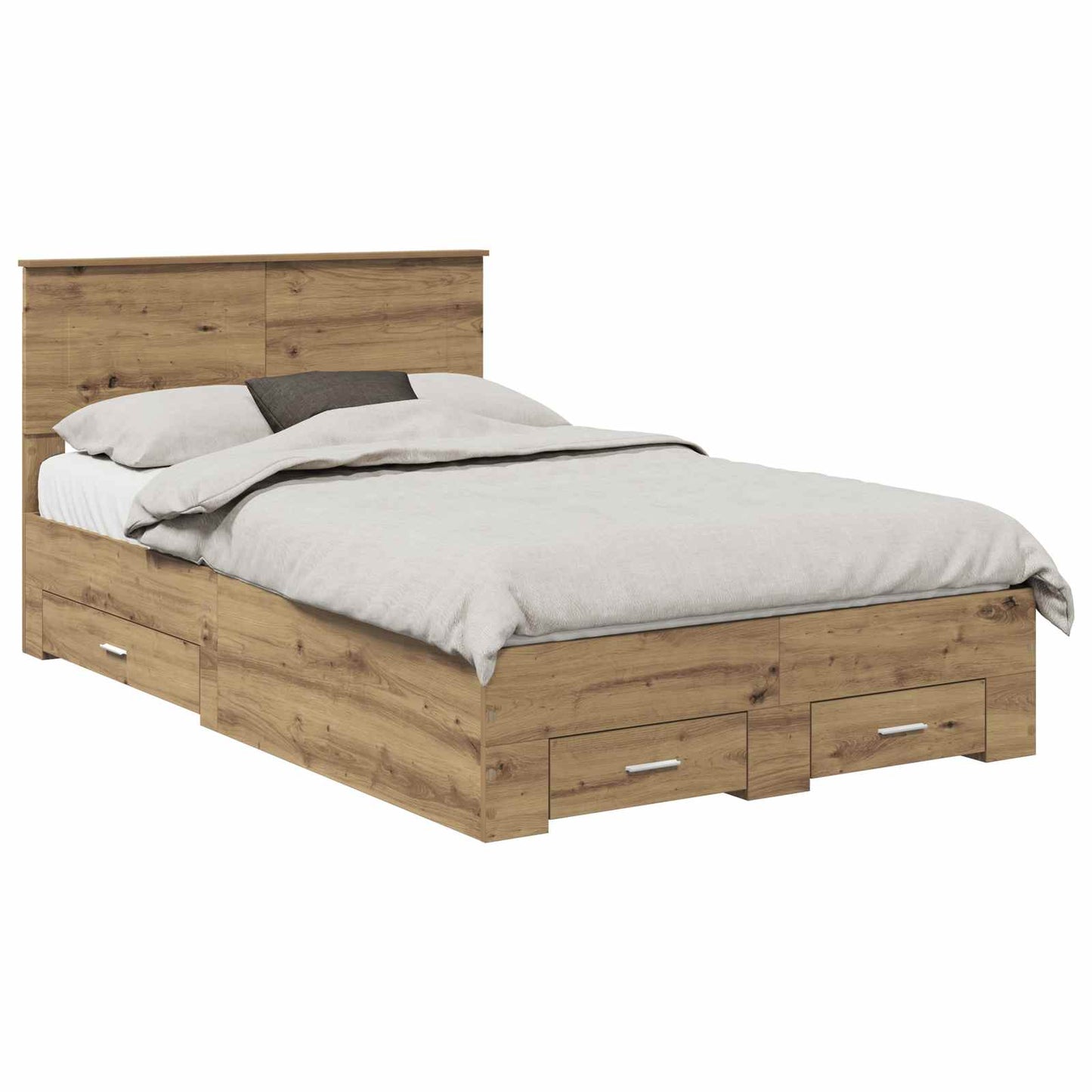 Bed Frame with Drawer Artisan Oak 120 x 190 cm Engineered Wood